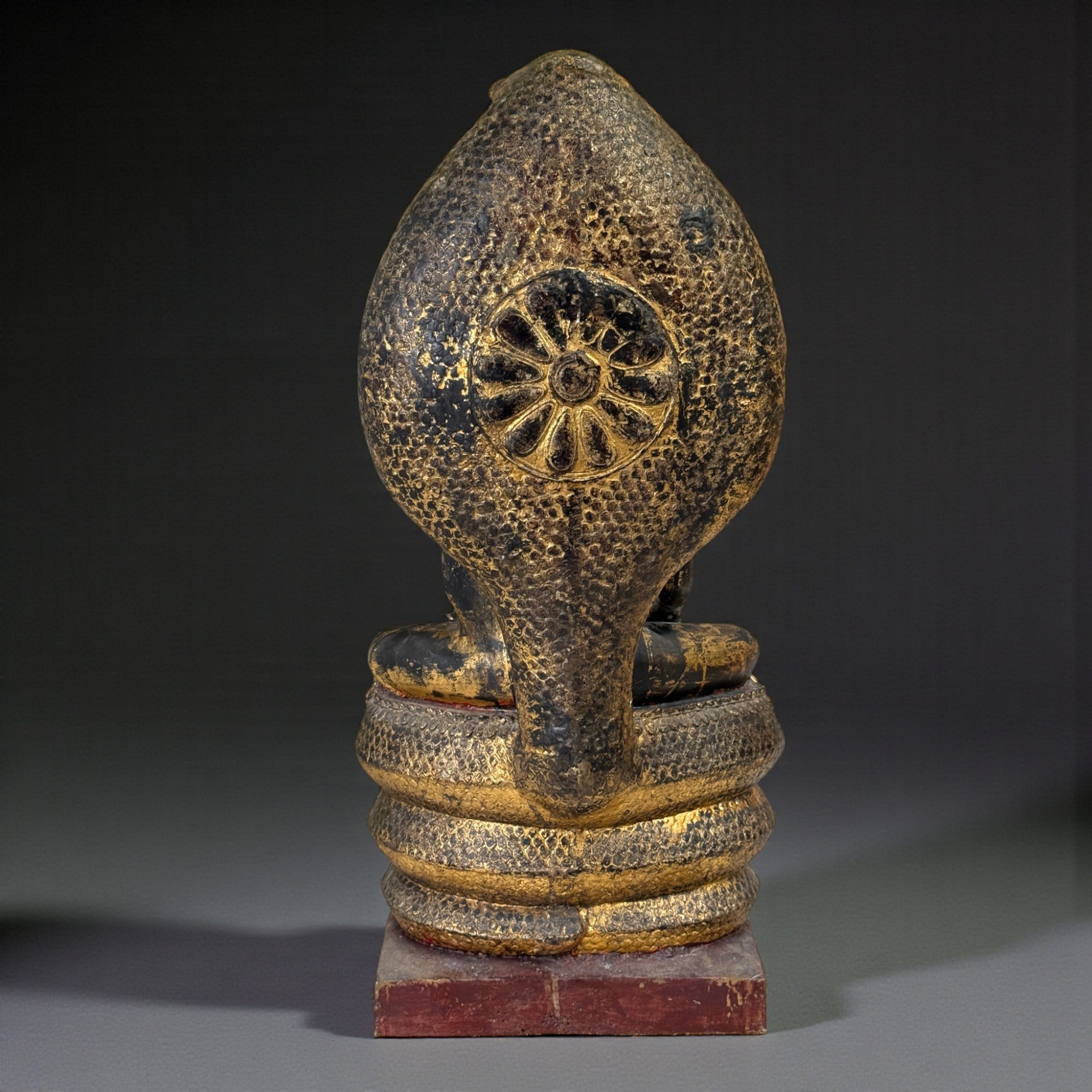 Naga Bronze Buddha Statue mit Mucalinda Schlange aus Burma