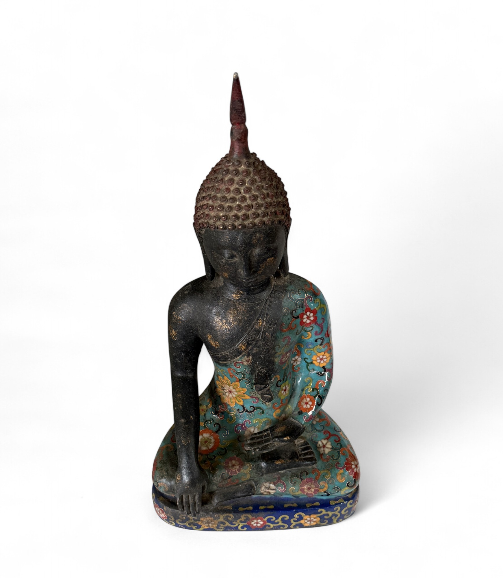 Buddha Figur Bronze Siddharta Gautama Cloisonne Skulptur 40 cm