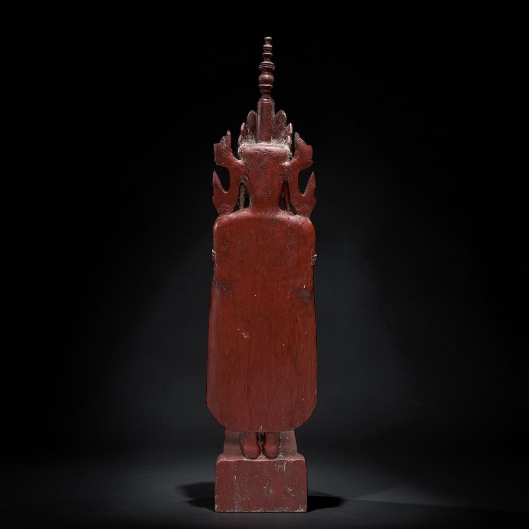 Jambupati Buddha Statue Birma Teak Holz Skulptur Karana Mudra