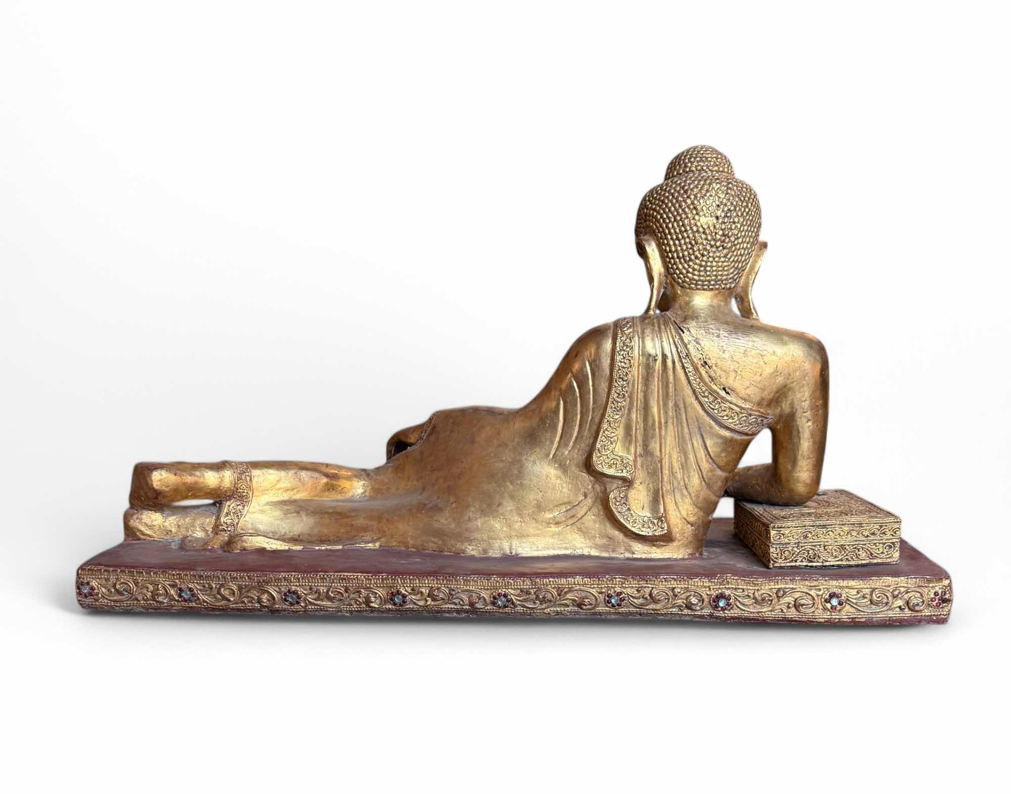 Alte Lacquerware Mandalay Buddha Skulptur Burma Statue 110 cm