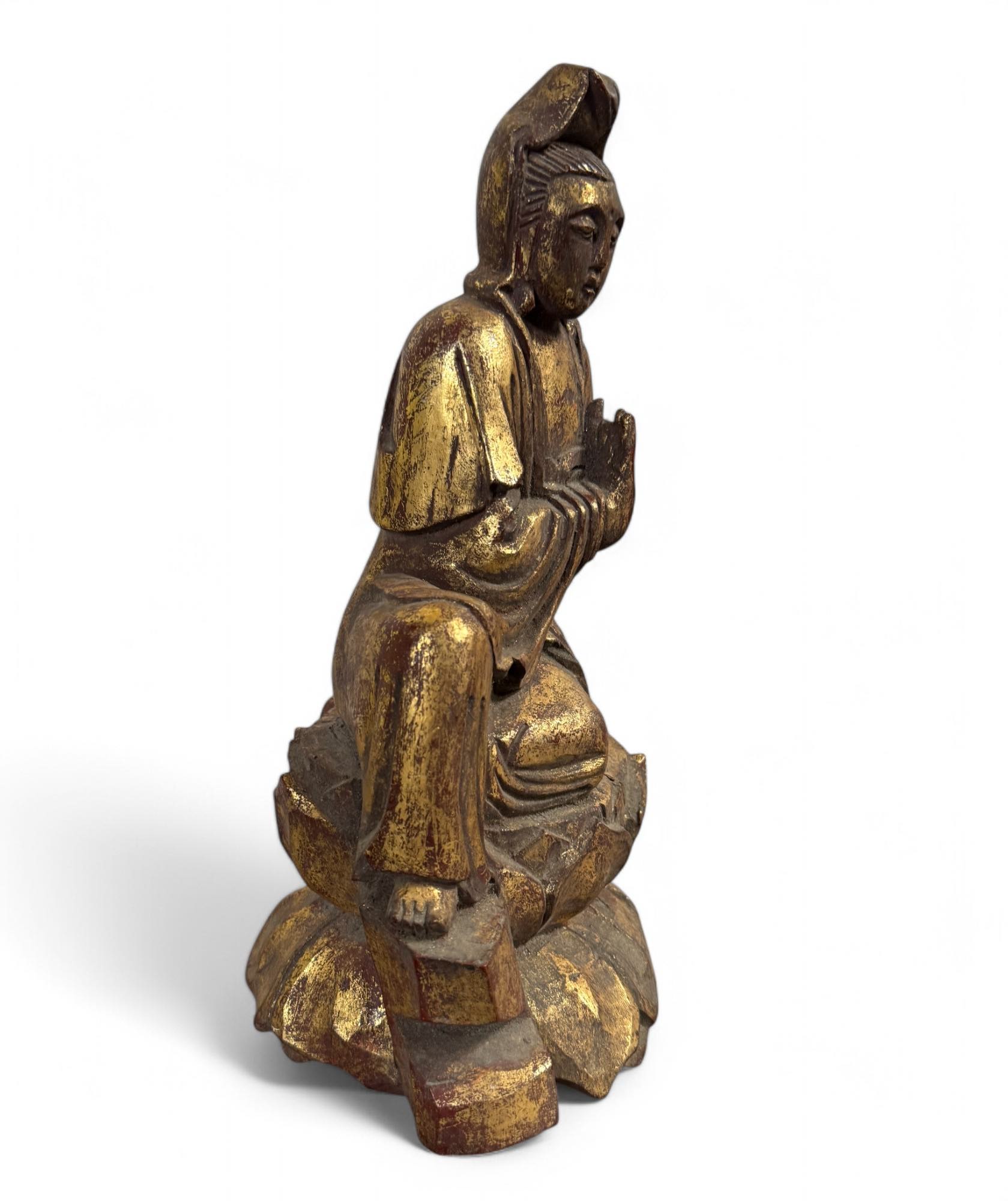 Guanyin Buddha Holz Figur aus China 31,5 cm