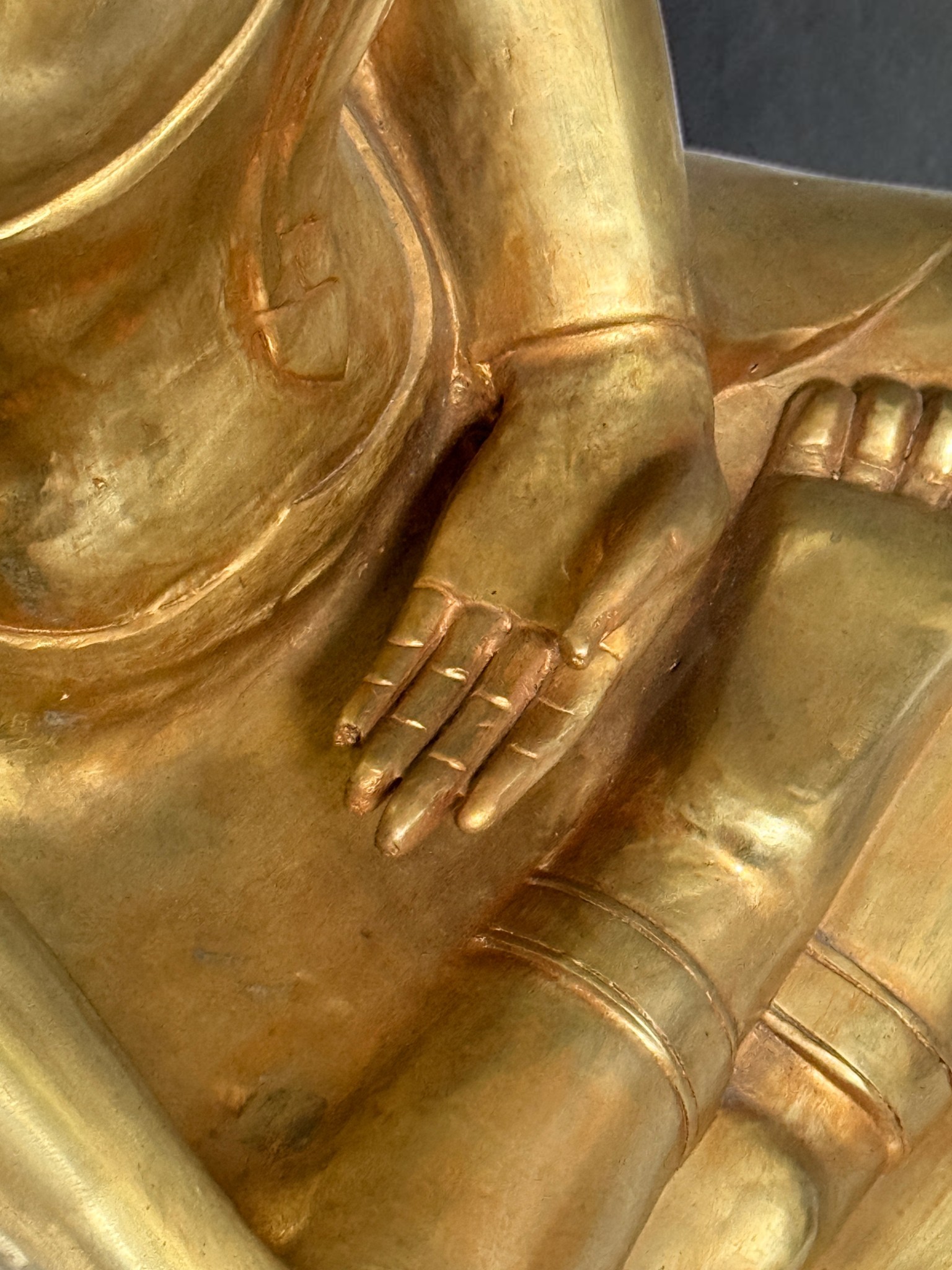 Große Bronze Buddha Statue mit Vitarka Mudra Tibet-China 60 cm