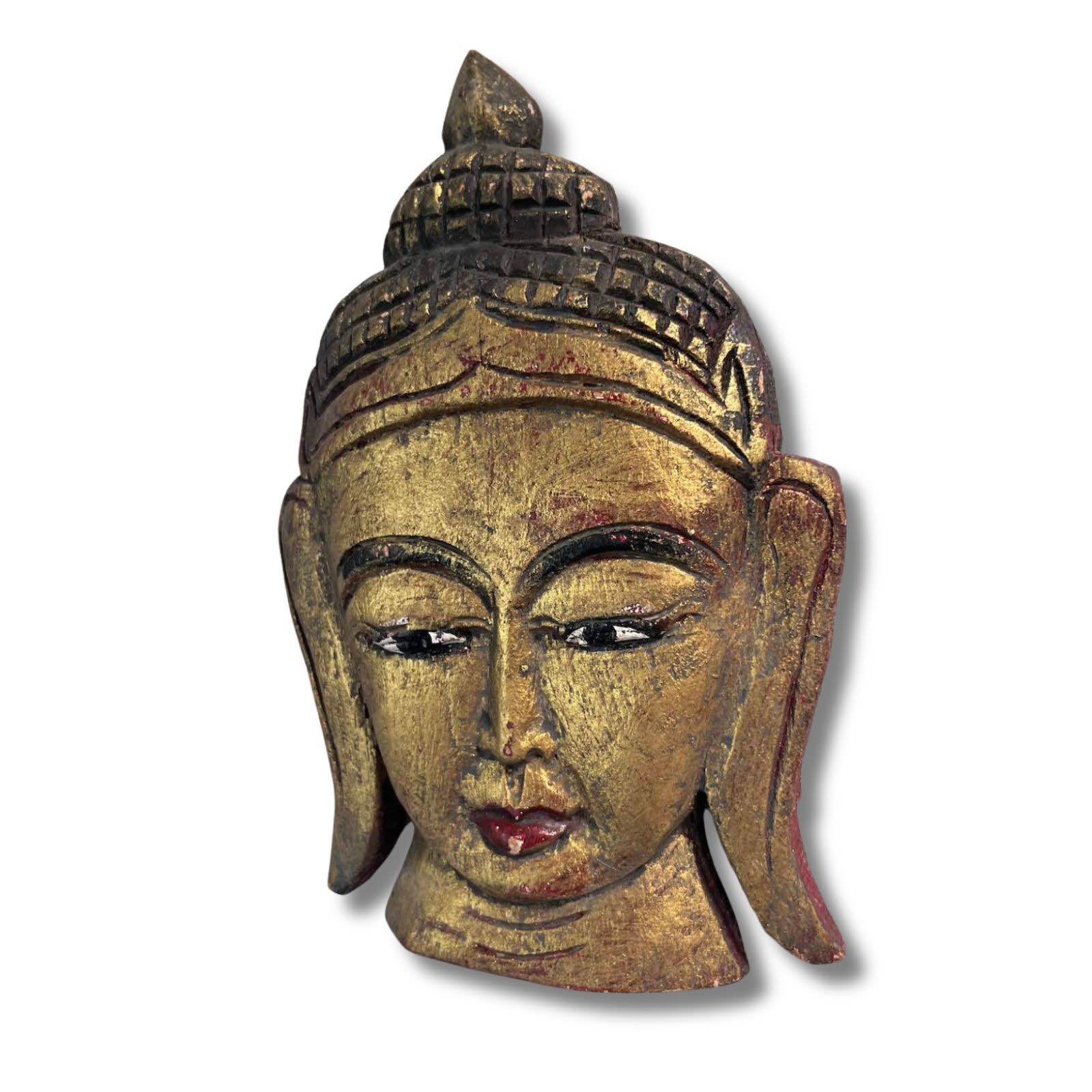 Buddha Kopf Maske Holz Skulptur Thailand