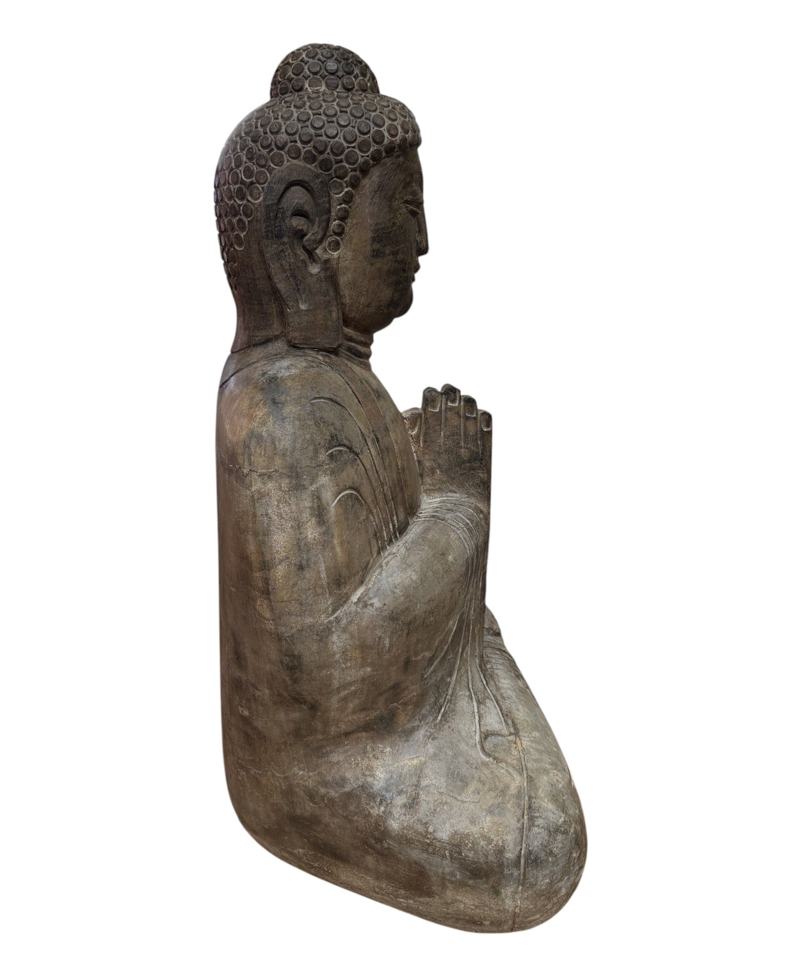 Buddha Garten Statue Naturstein Namaskar Mudra 81cm