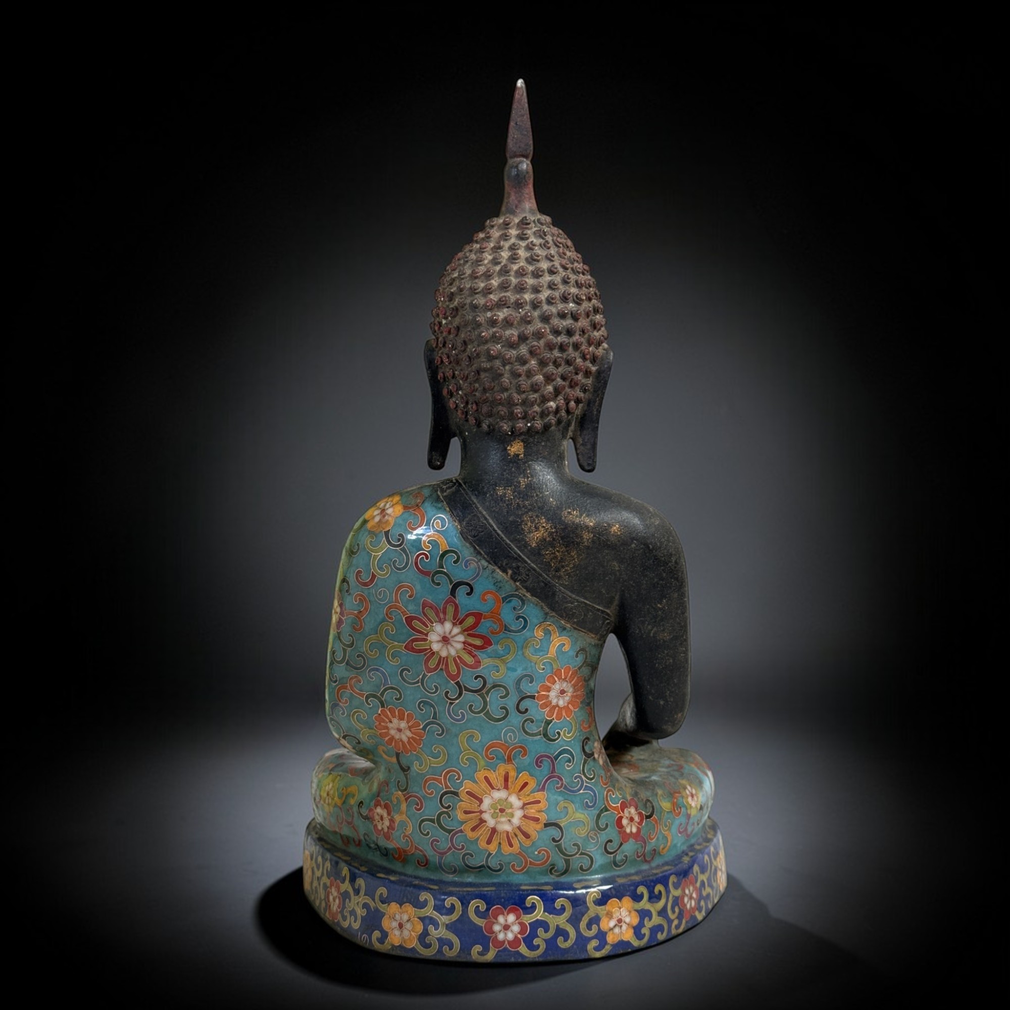 Buddha Figur Bronze Siddharta Gautama Cloisonne Skulptur 40 cm
