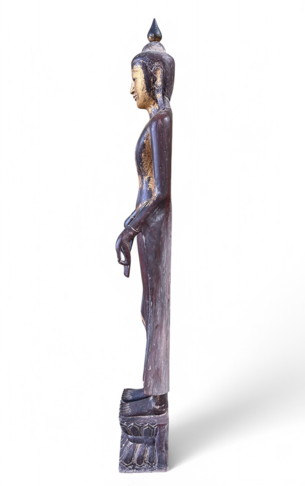 Alte Holz Buddha Statue Mandalay Skulptur Burma, 190 cm groß