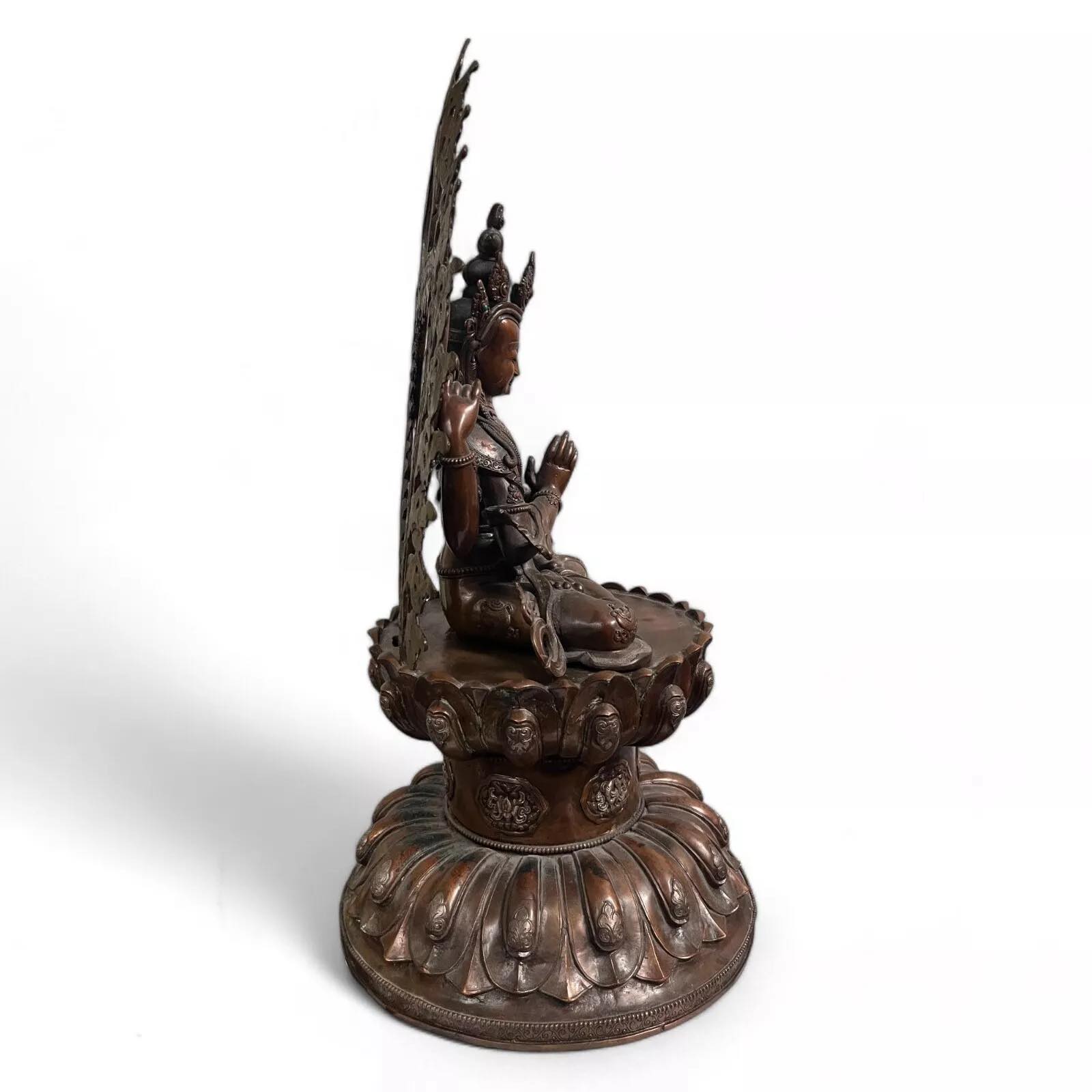 Chenrezig Avalokiteshvara Kupfer-Bronze Skulptur 69 cm groß