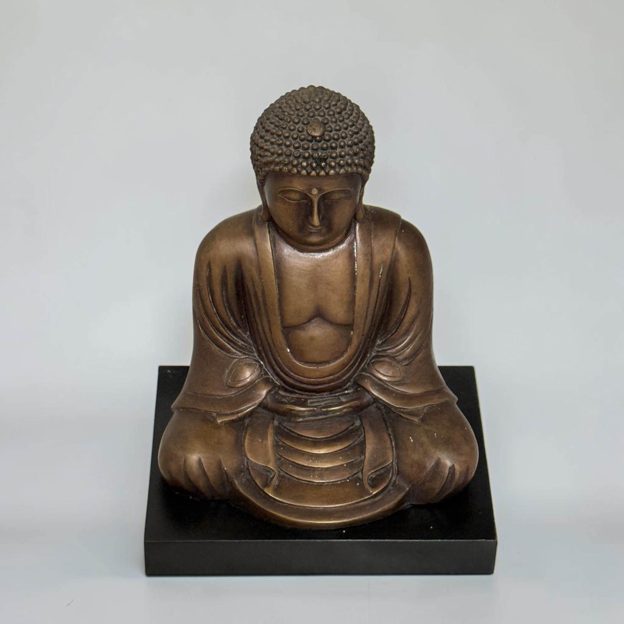 Alte Daibutsu Bronze Buddha Figur Kamakura Amida aus Japan