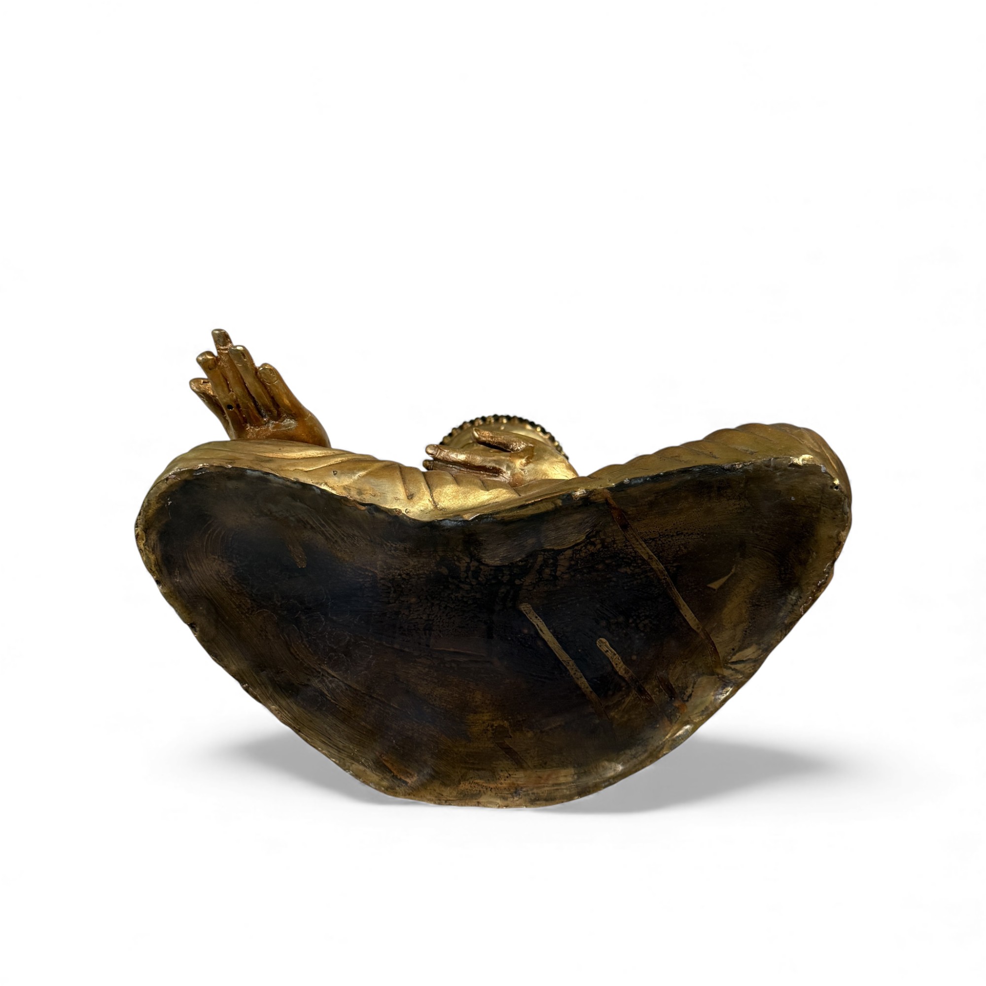 Bronze Buddha Figur mit Stupa – Tibet China – 43 cm