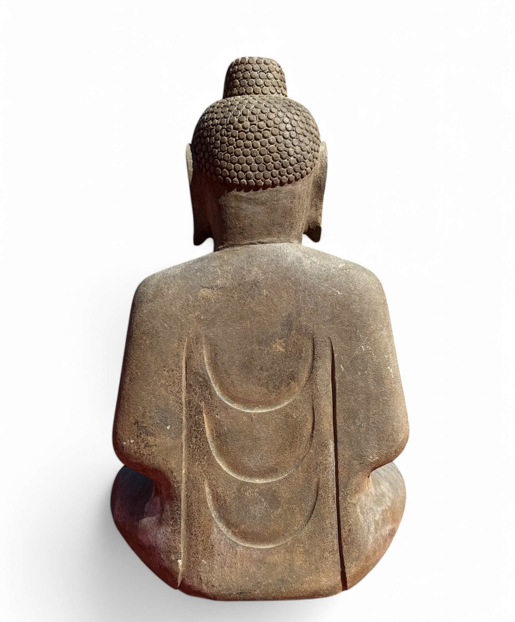 Garten Buddha Statue Naturstein Figur Meditations Geste