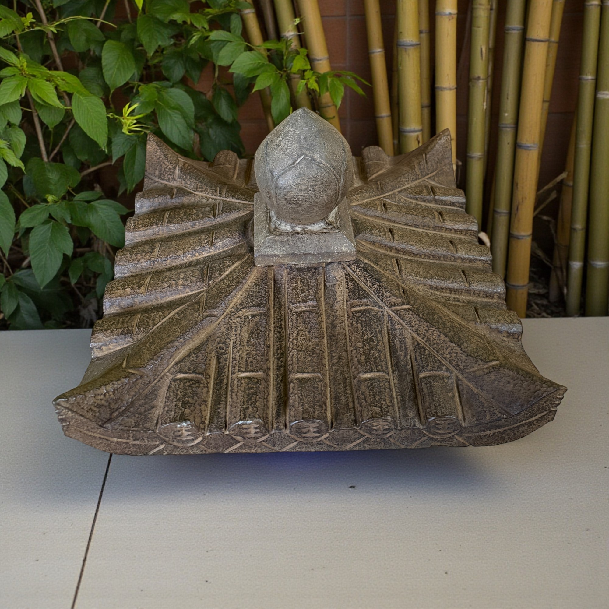 Asiatische Steinlaterne China Garten Pagode mit Lotusblume 94 cm groß