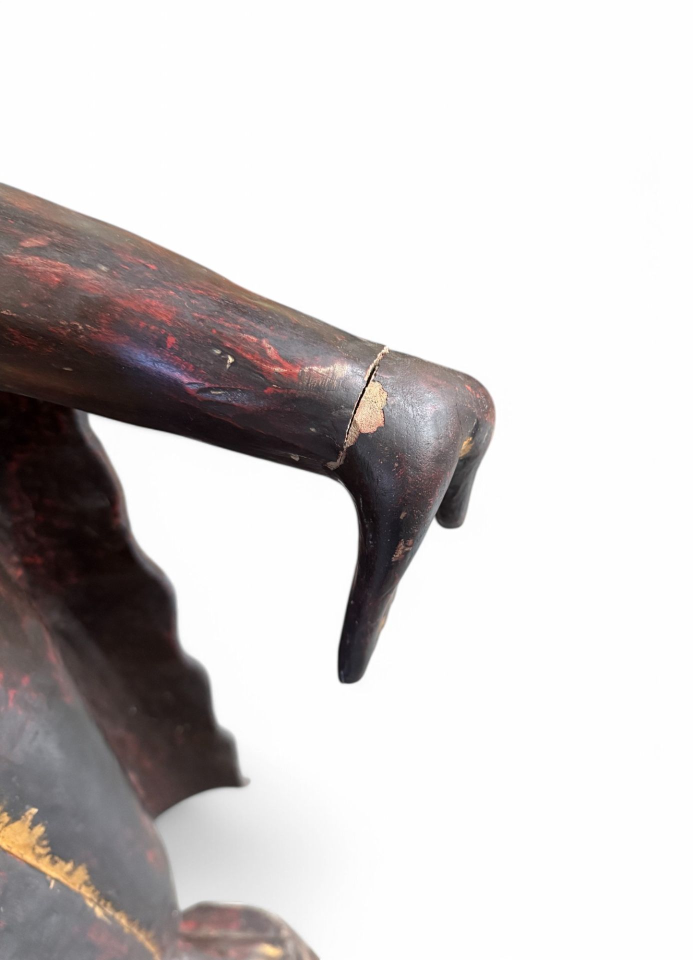 Birmanische Buddha Statue Teak Holz Skulptur Wunschgewährung