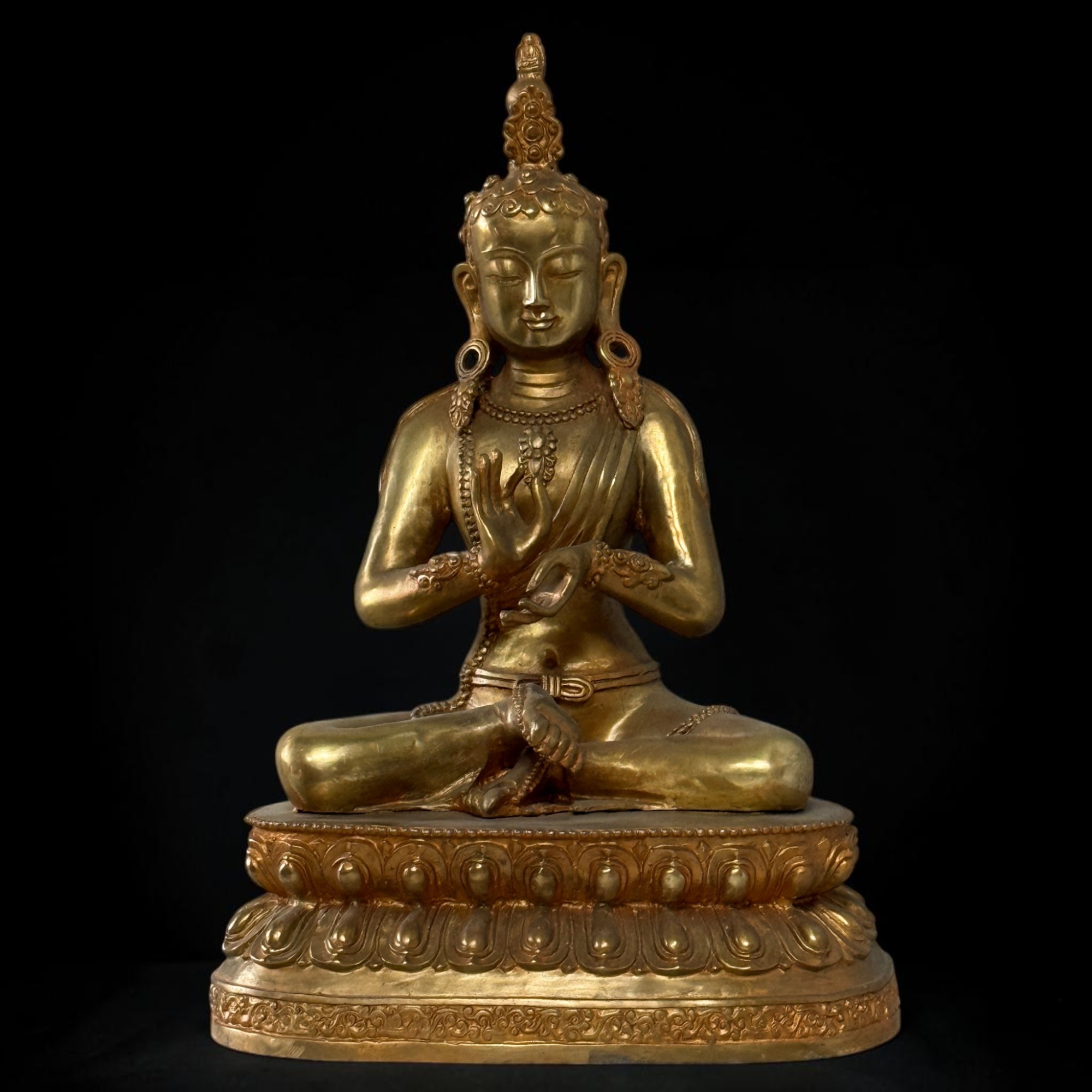 Buddha Figur Dharmachakra Mudra Bronze Skulptur 45,5 cm groß