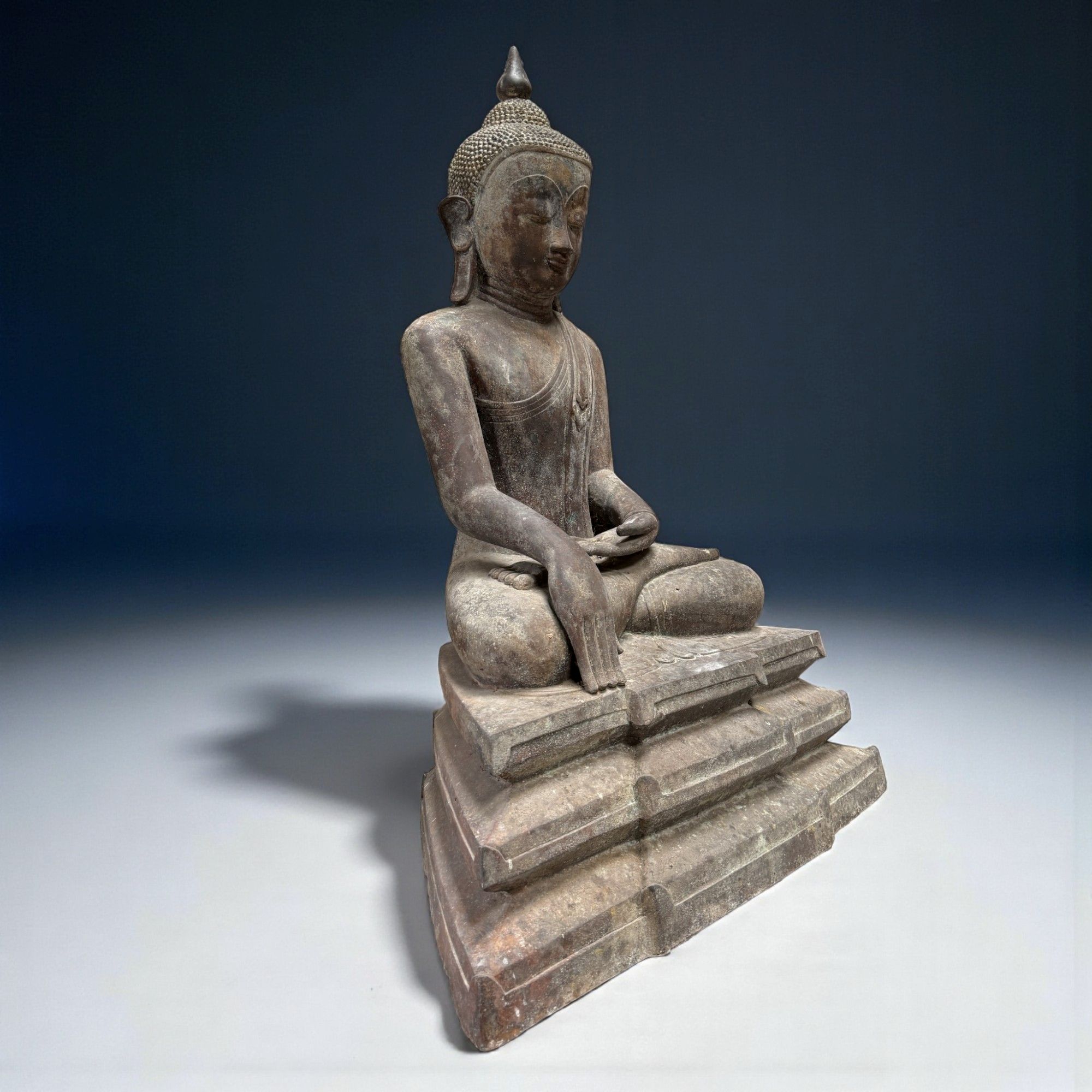 Große Burma Buddha Statue aus Bronze
