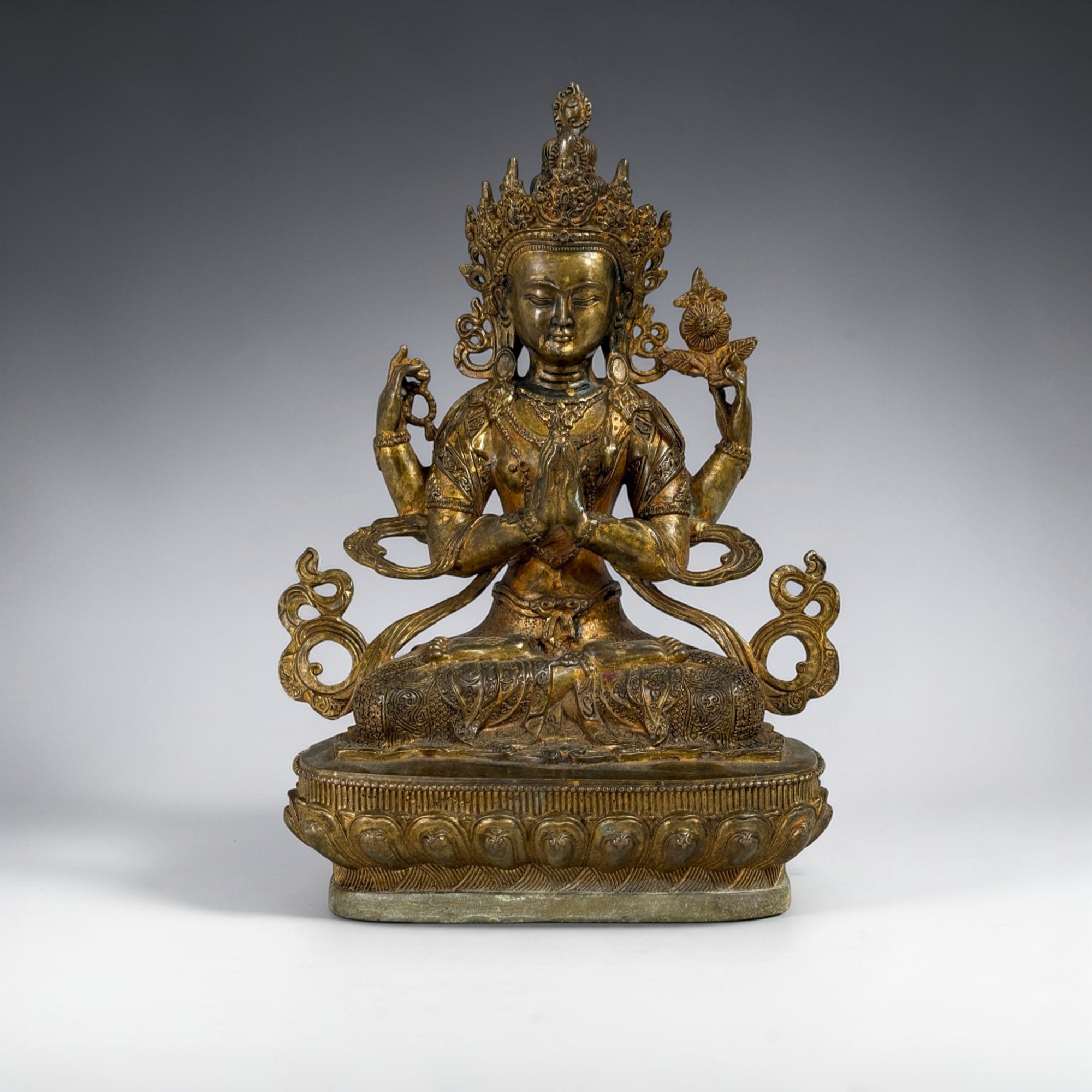 Buddha Figur Bronze Chenrezig Avalokiteshvara - 29 cm groß
