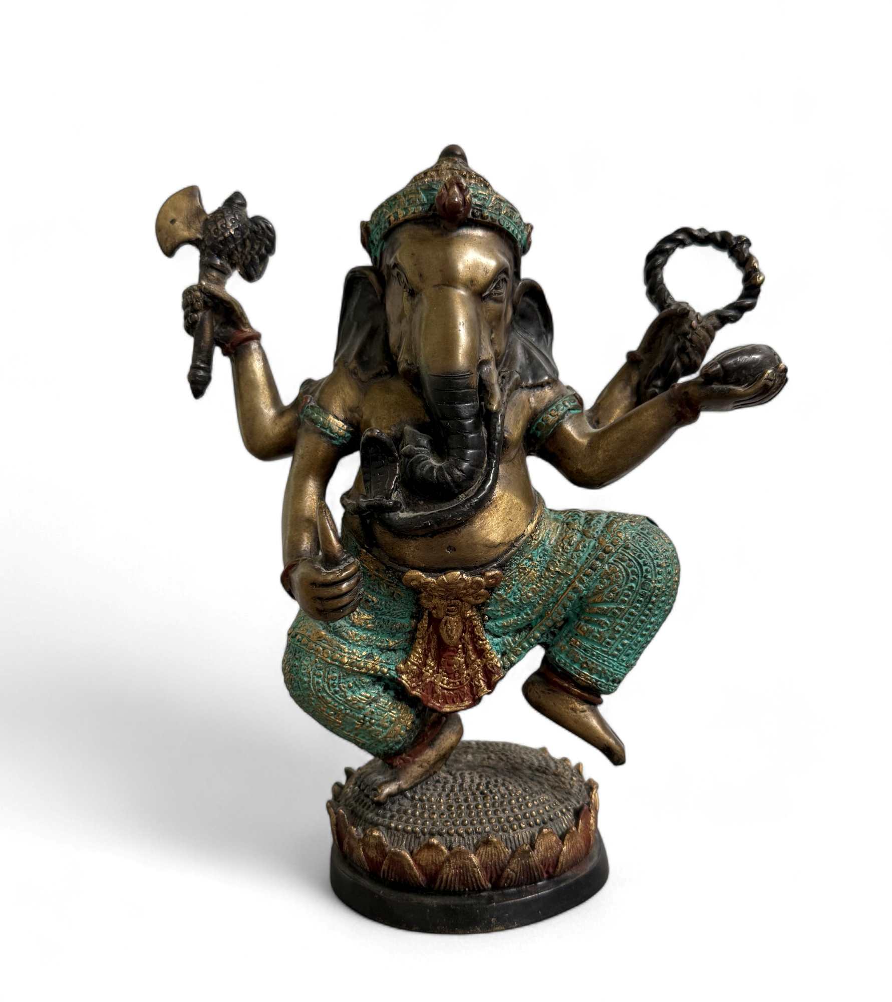 Dancing Ganesha Figur Bronze Skulptur 25 cm groß - Indien