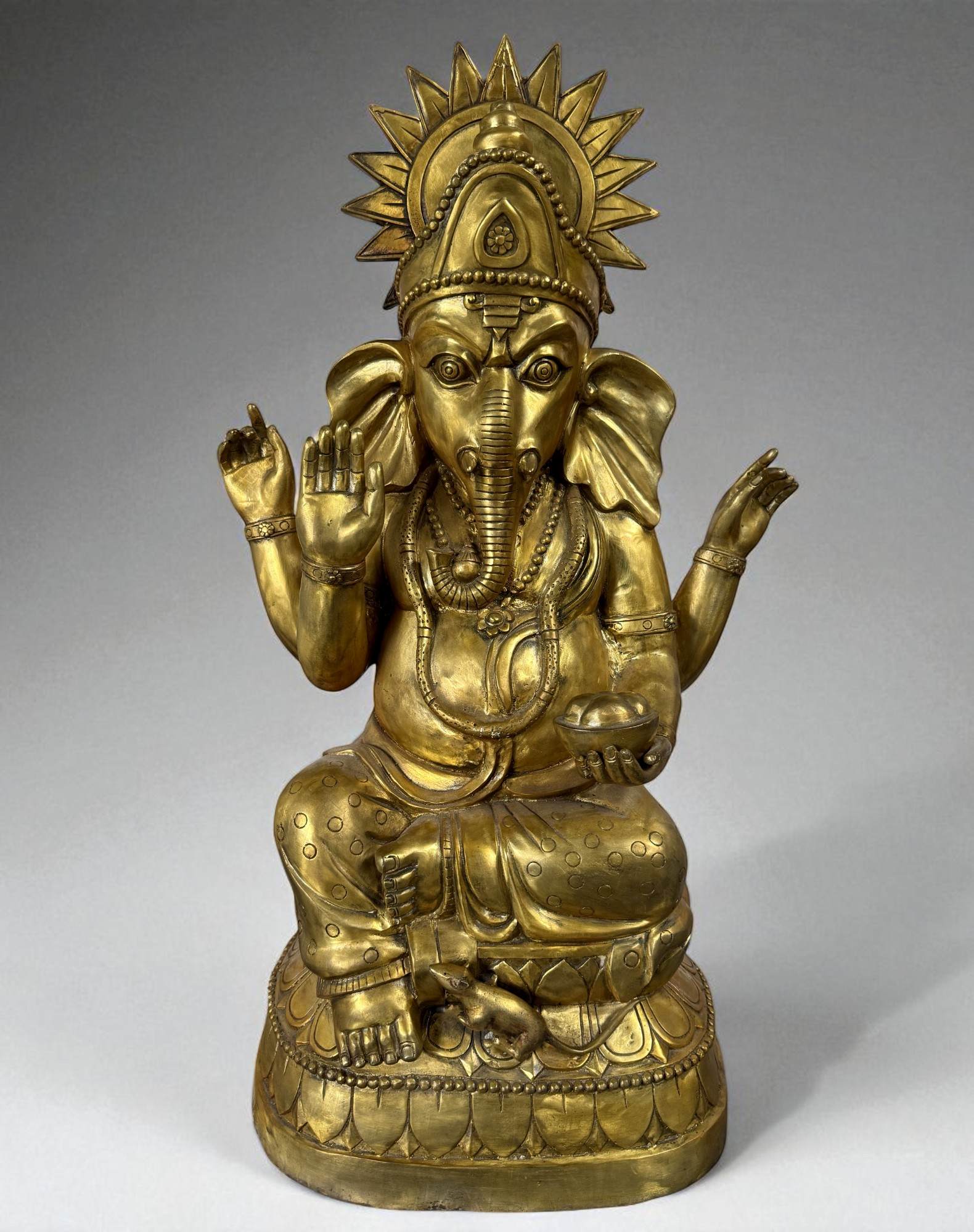 Große Ganesha Statue aus Bronze – 74 cm – ca. 30–40 Jahre alt