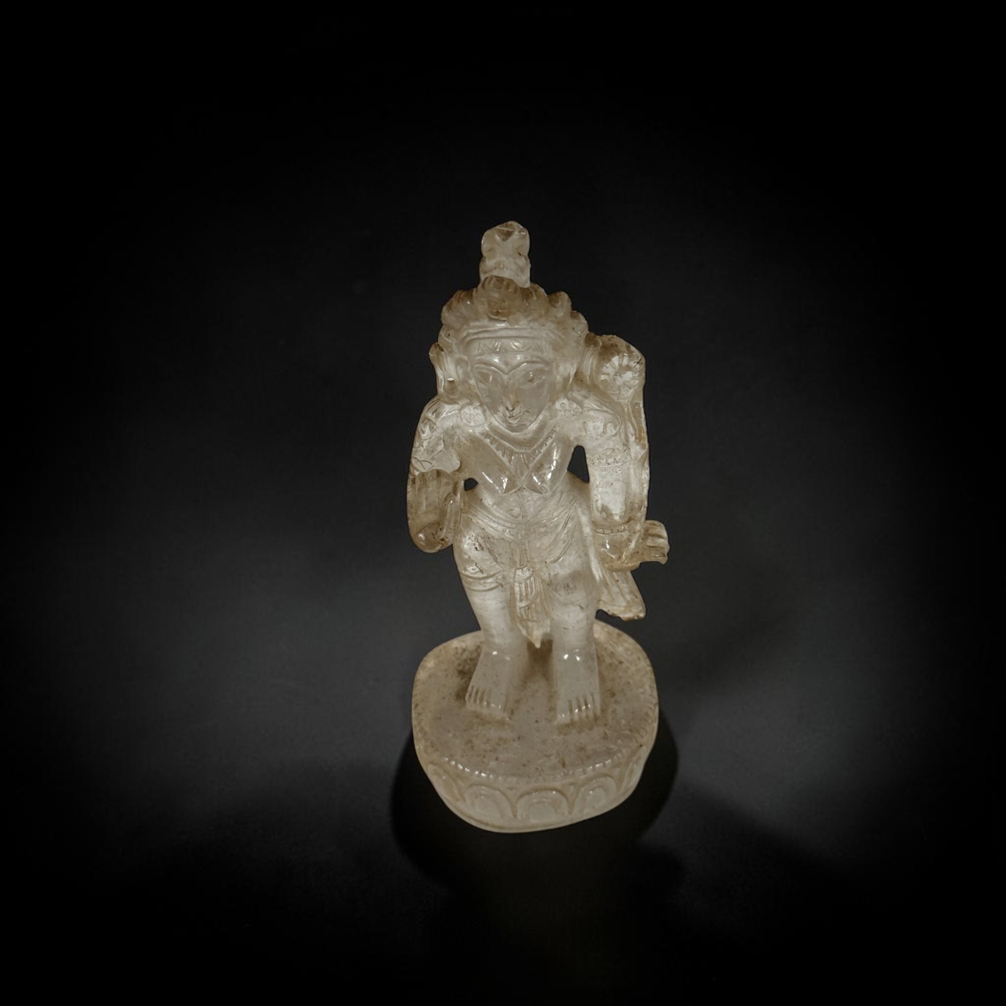 Tara Statue aus echtem Bergkristall handgeschnitzt Nepal 17,5 cm