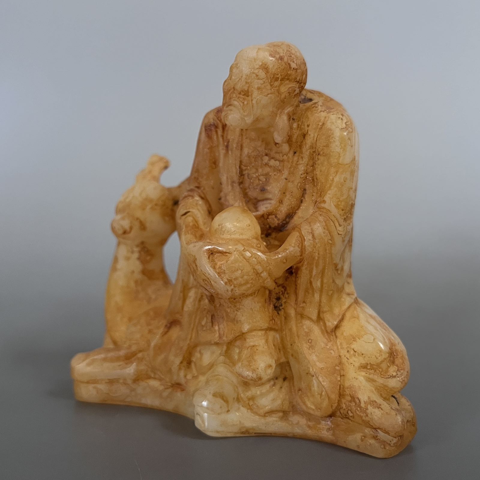 Arhat Figur China Jade Buddhismus Luohan - 9cm