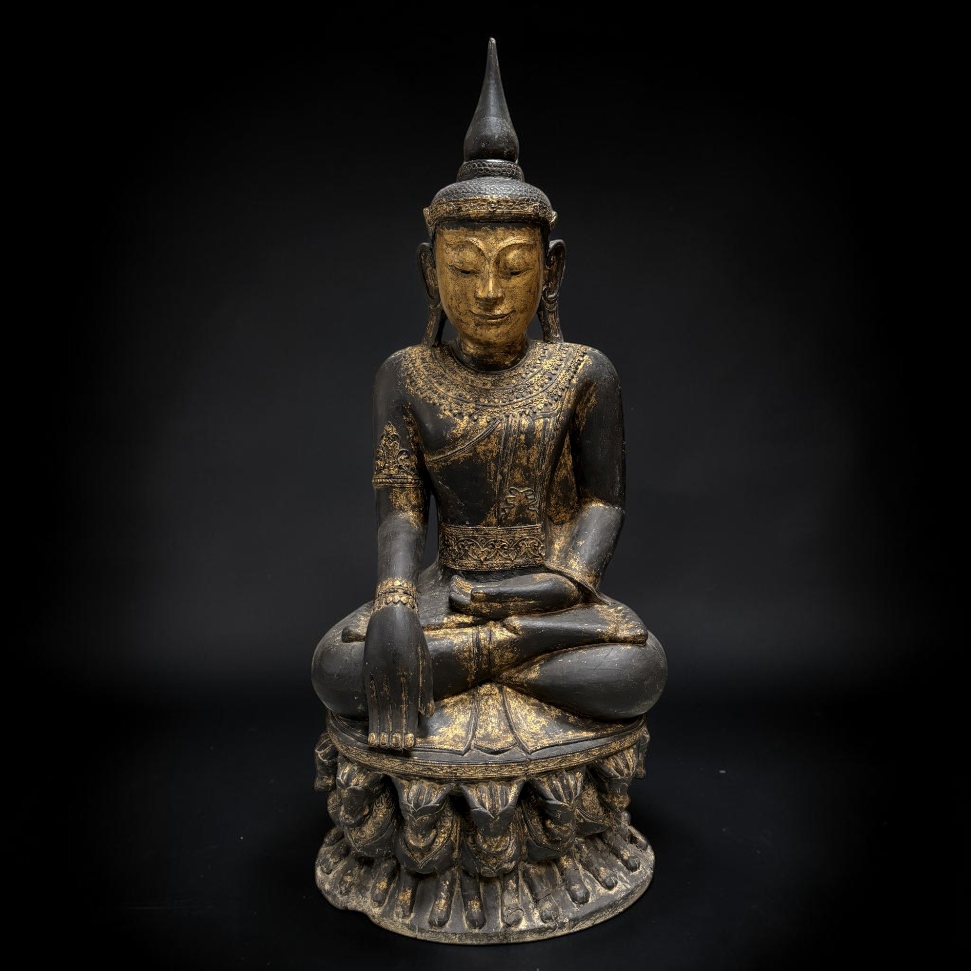 Monumentaler Teakholz Buddha 143cm - Rakhine State Unikat - Sammlerstück 18./19.