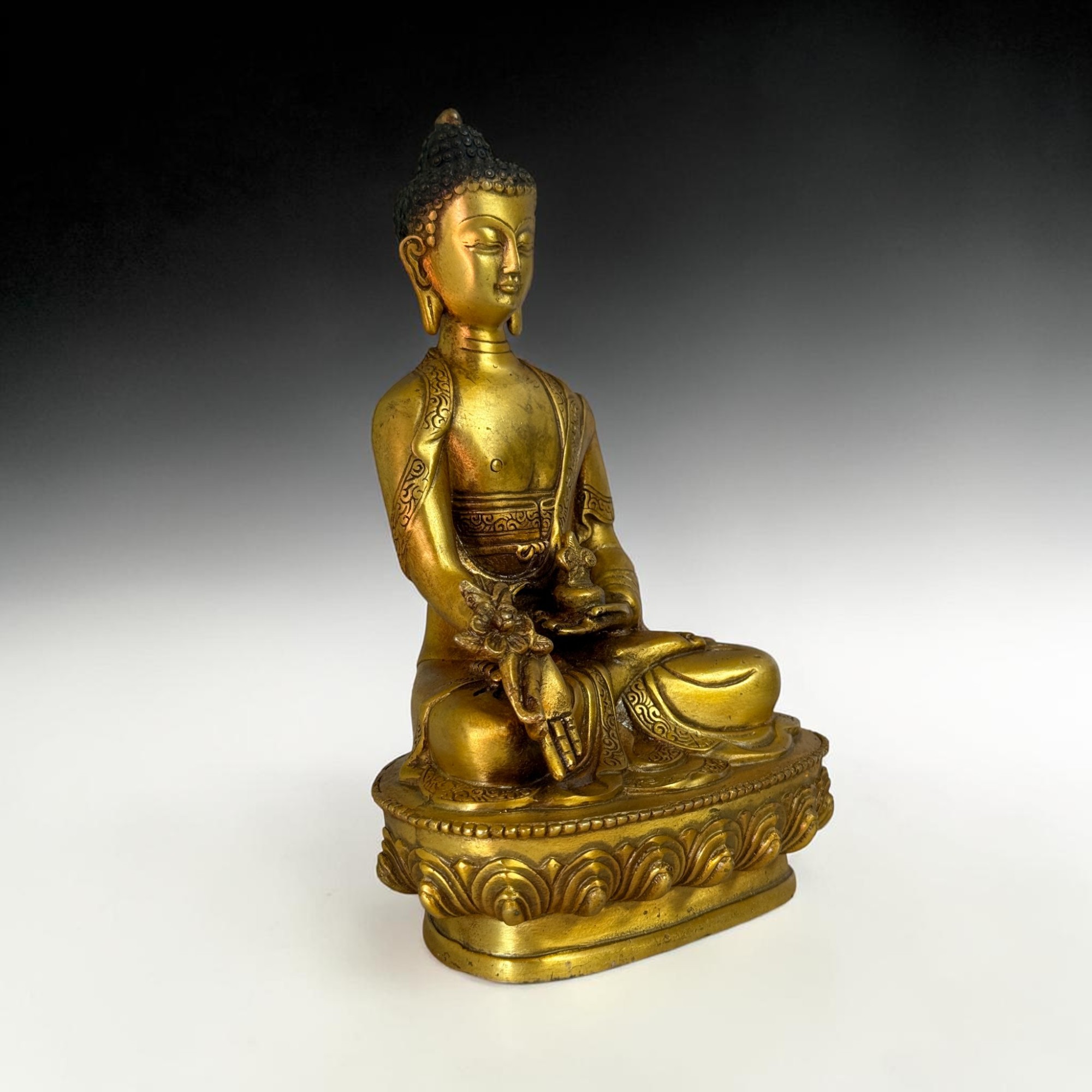 Medizin Buddha Figur Bronze – Tibet Heilung & Harmonie (20 cm)