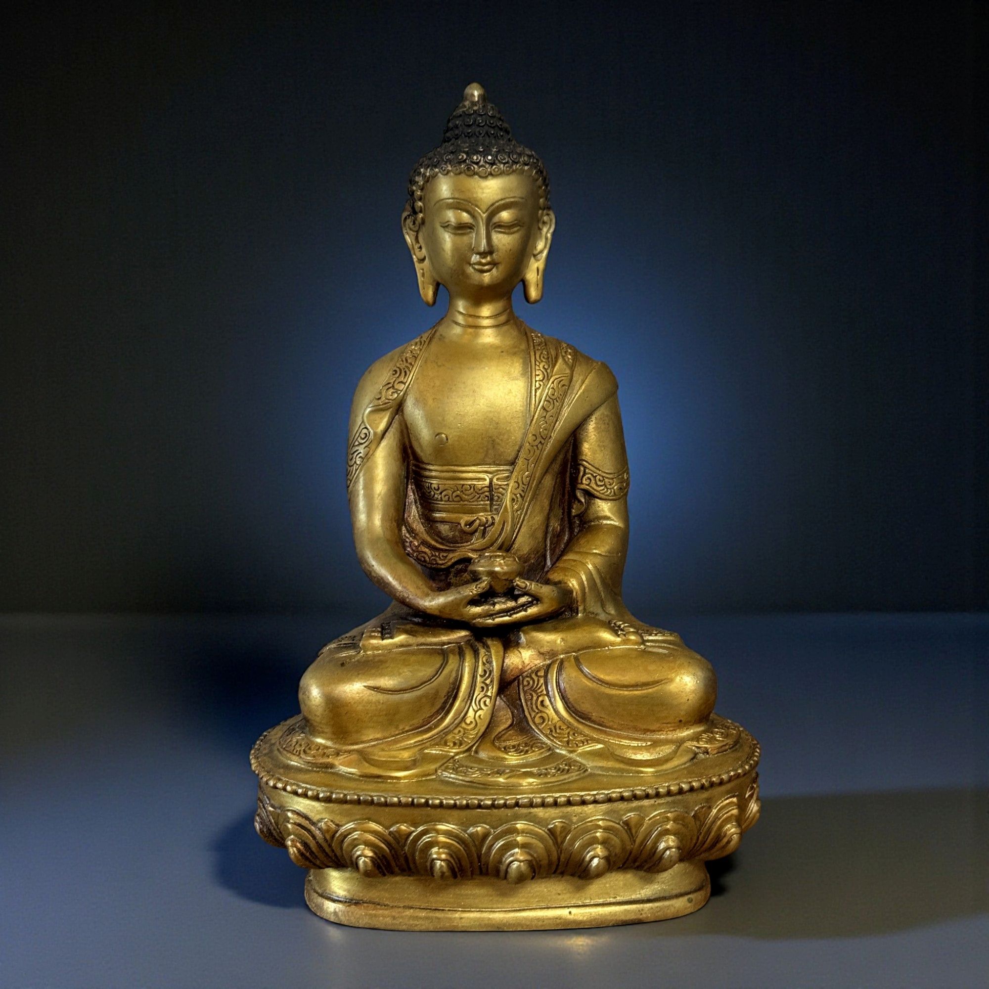 Bronze Buddha Figur - Meditation Geste 20 cm