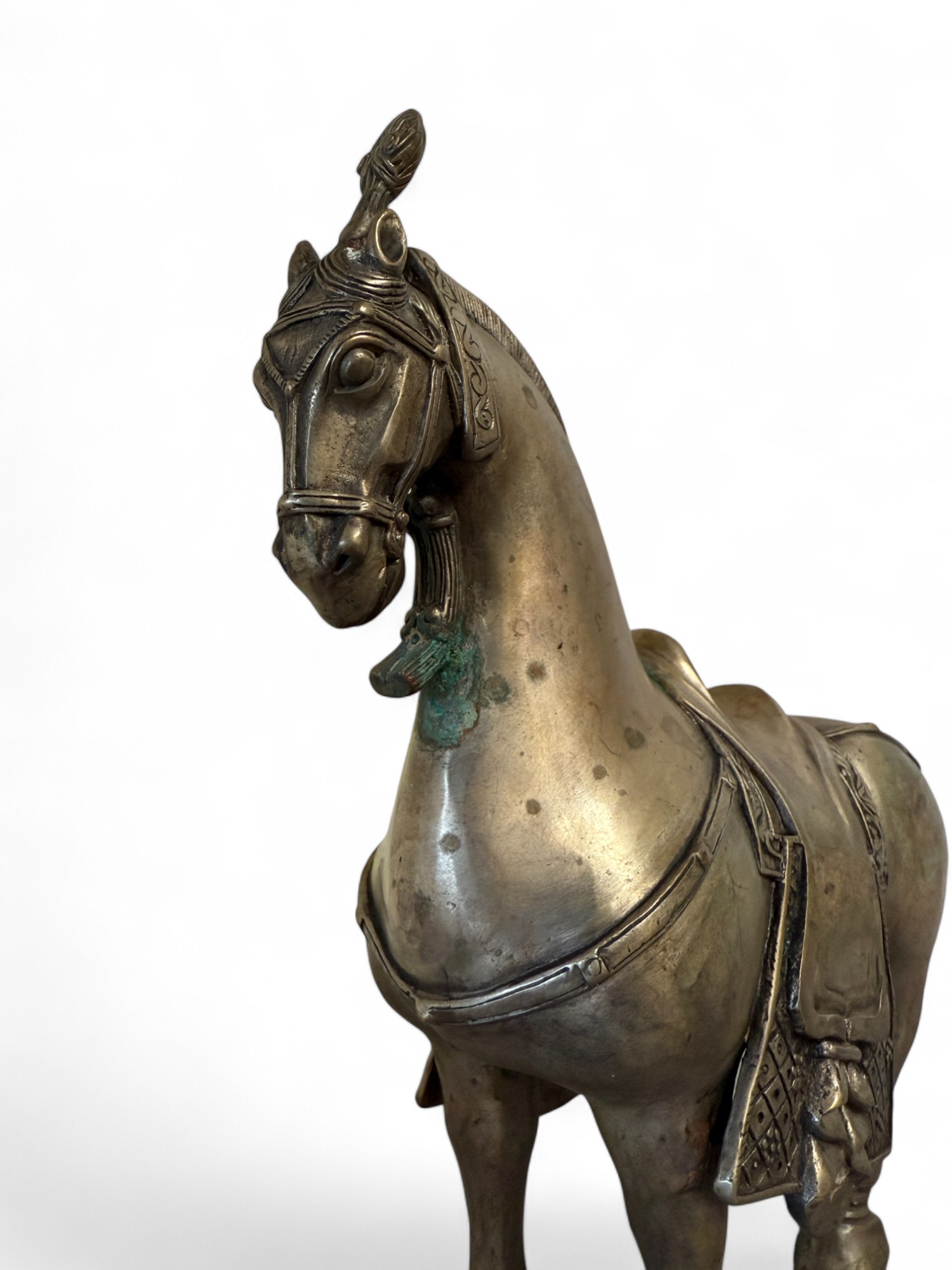 Chinesisches Tang Pferd – Bronze Replikat mit Grünspan & Patina, 25 cm