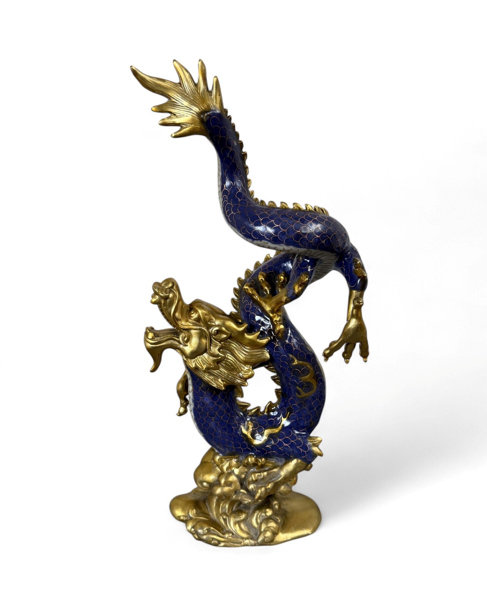China Drachen Skulptur Bronze Figur Cloisonne 40 cm