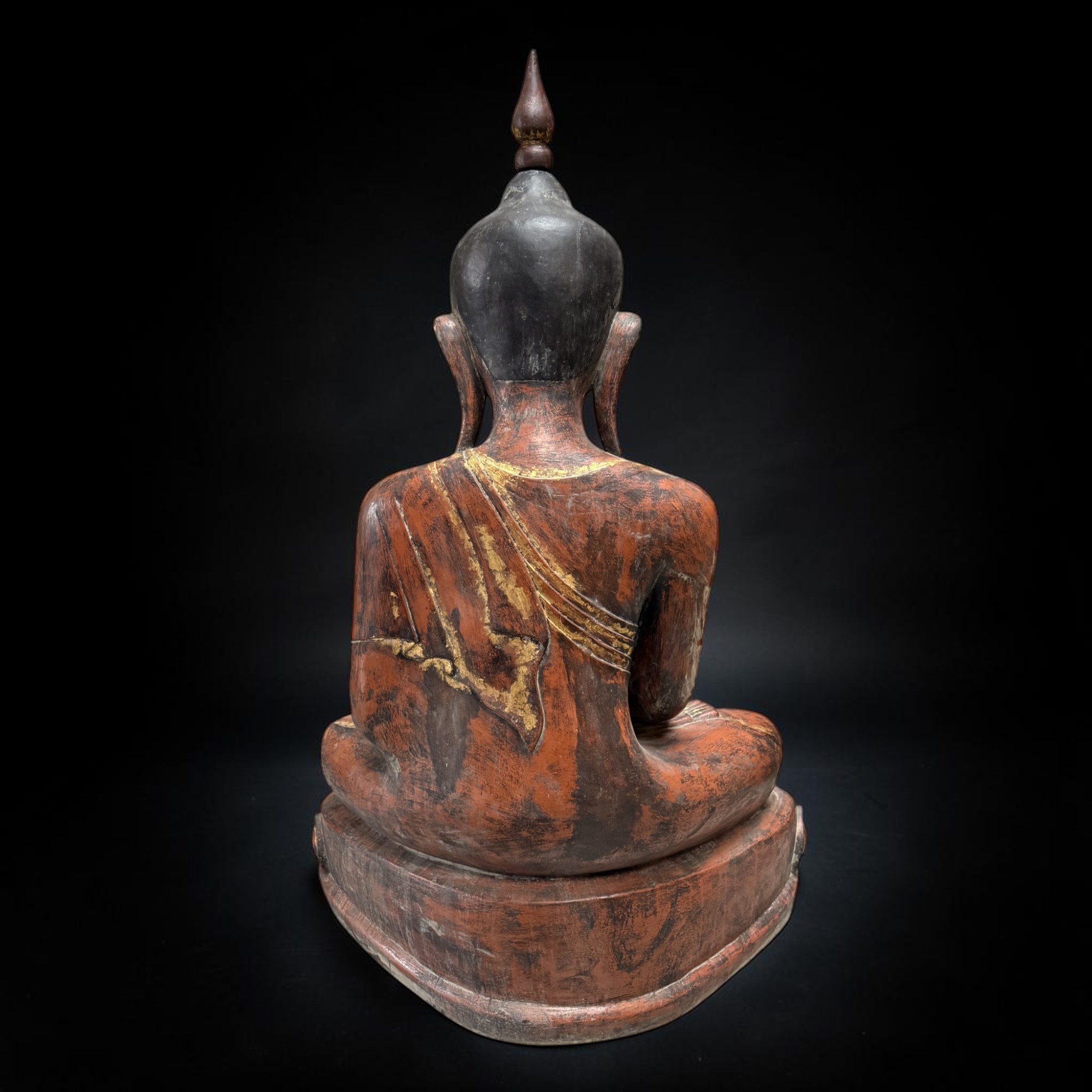 Monumentaler Shan Buddha 140cm – Lacquerware Unikat – Sammlerstück alt 18./19. Jh.