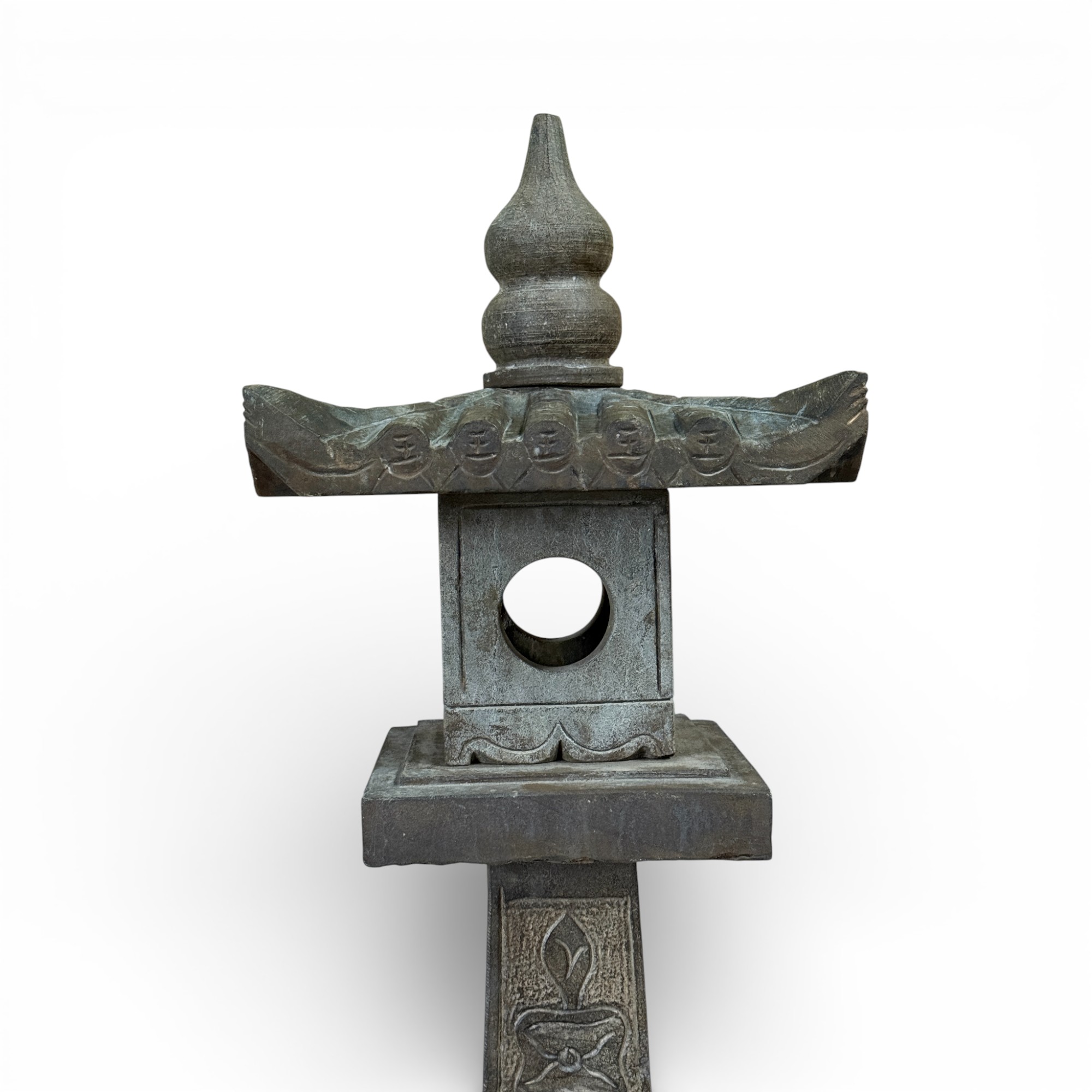 China Steinlaterne Garten Pagode mit Lotusblumen