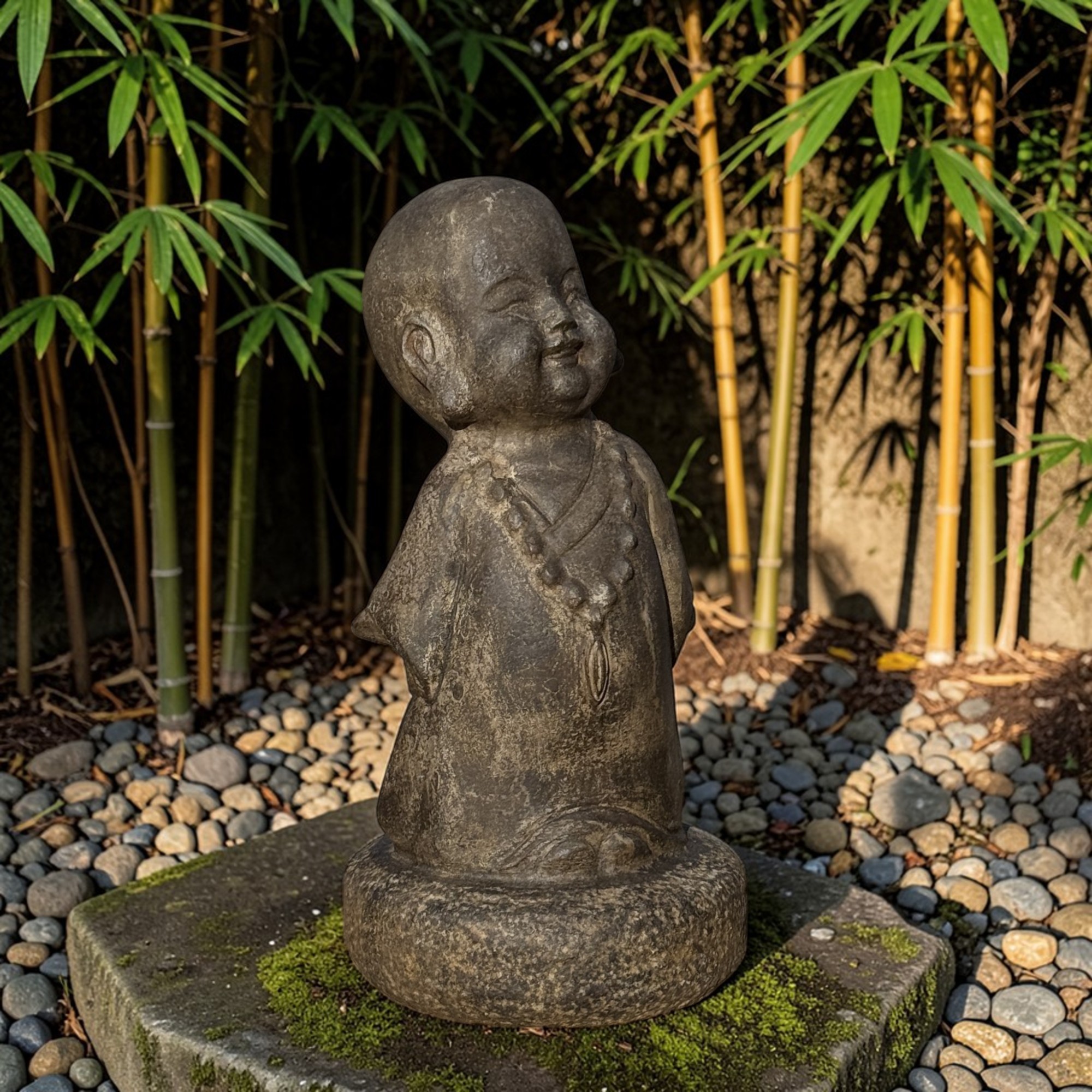 Garten Mönch Skulptur aus Naturstein - China - 40 cm groß