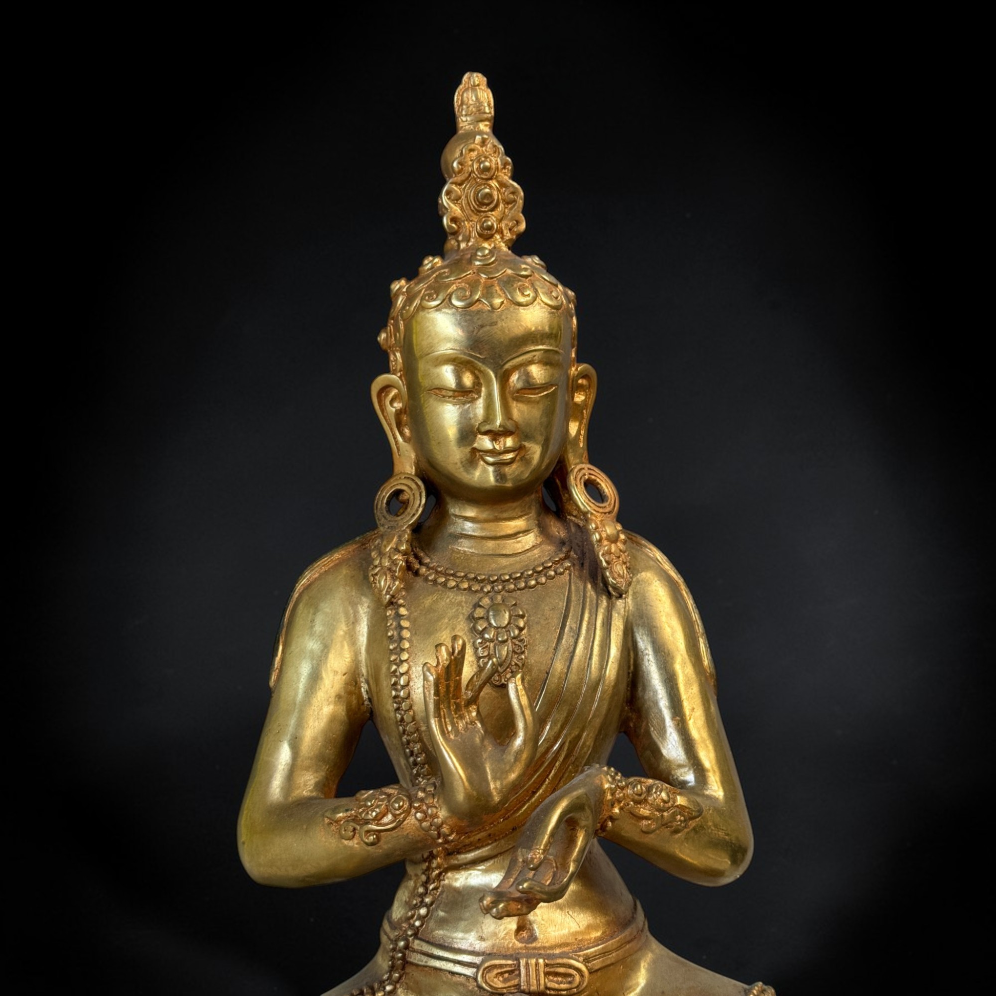 Buddha Figur Dharmachakra Mudra Bronze Skulptur 45,5 cm groß