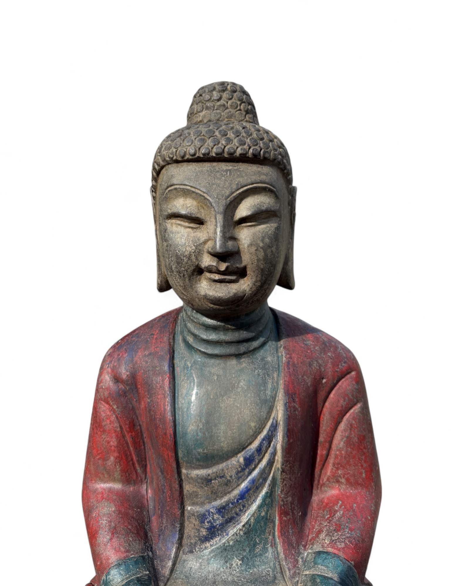 Garten Buddha Statue Naturstein Figur Meditation Geste