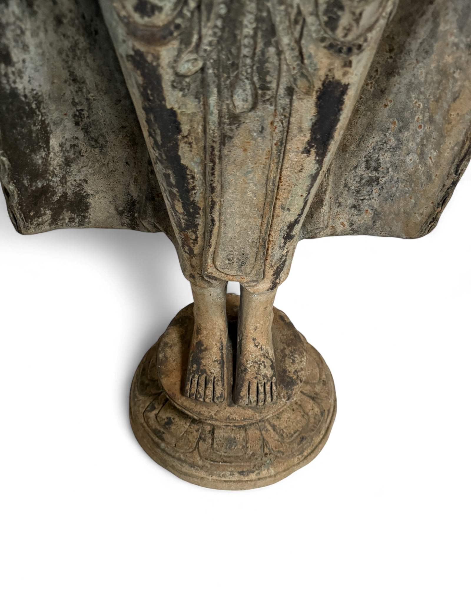 Gekrönter Burma Buddha Bronze Skulptur 103 cm groß