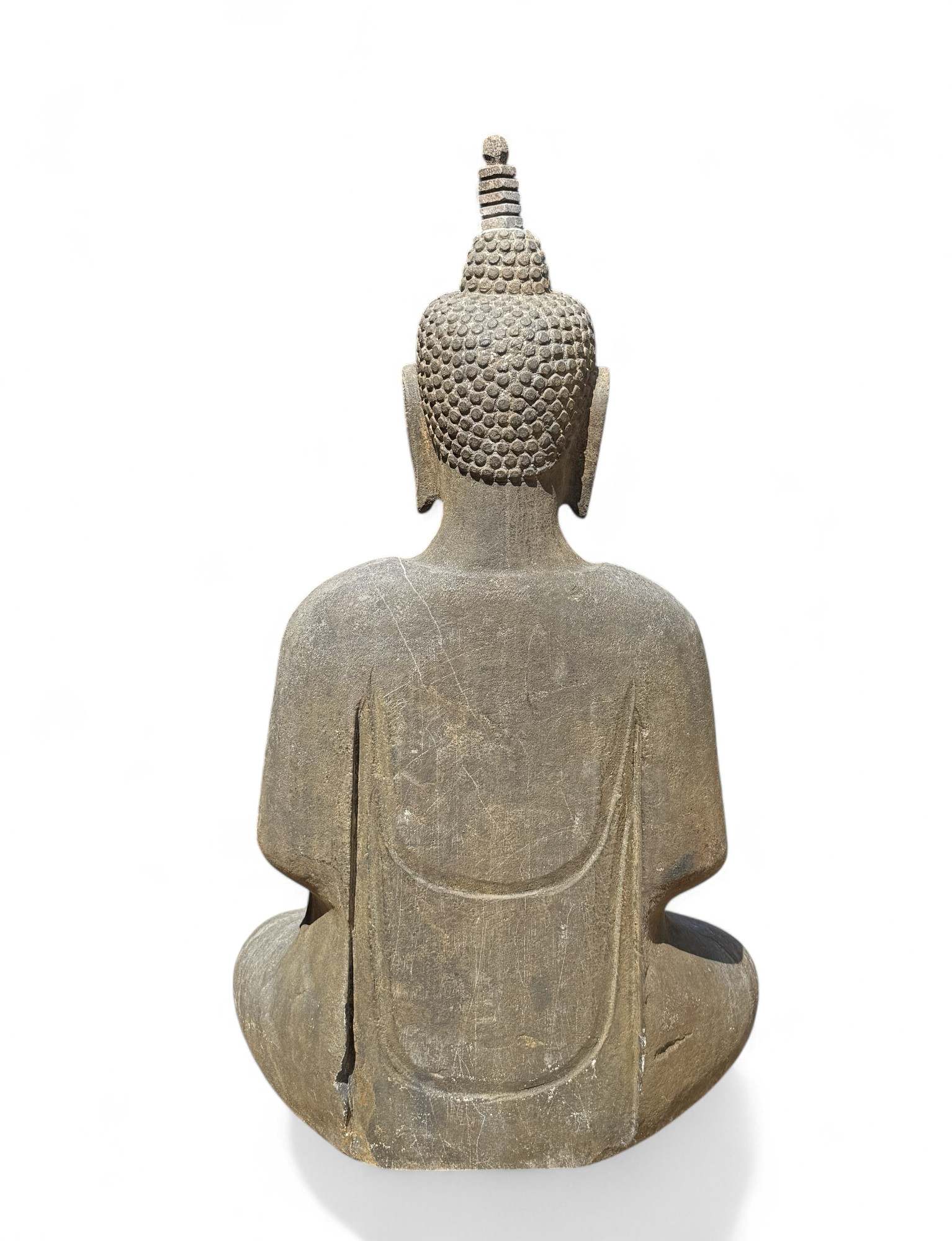 Garten Buddha Statue Naturstein Figur Meditations Geste