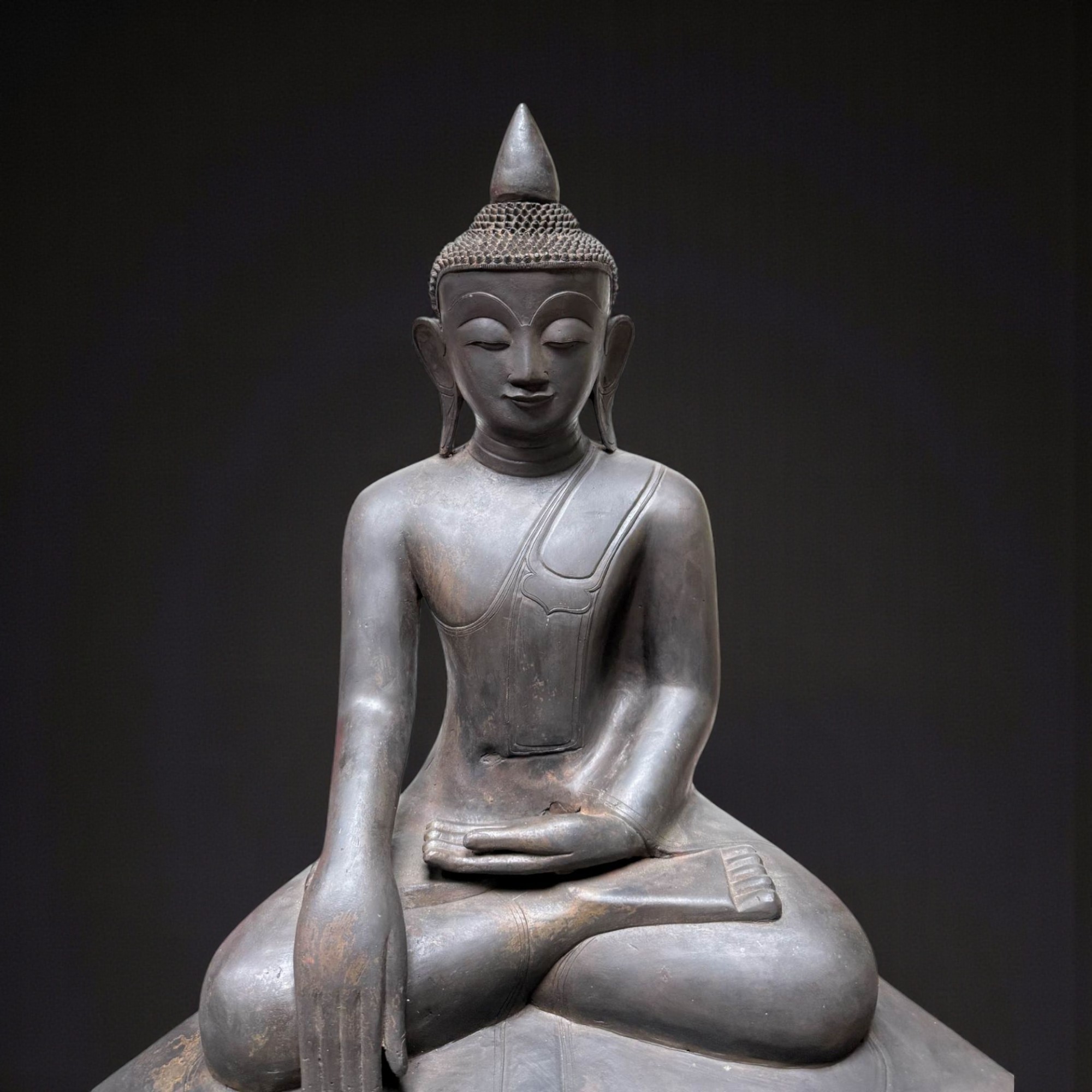 Shan Buddha Bronze Skulptur Burma Statue