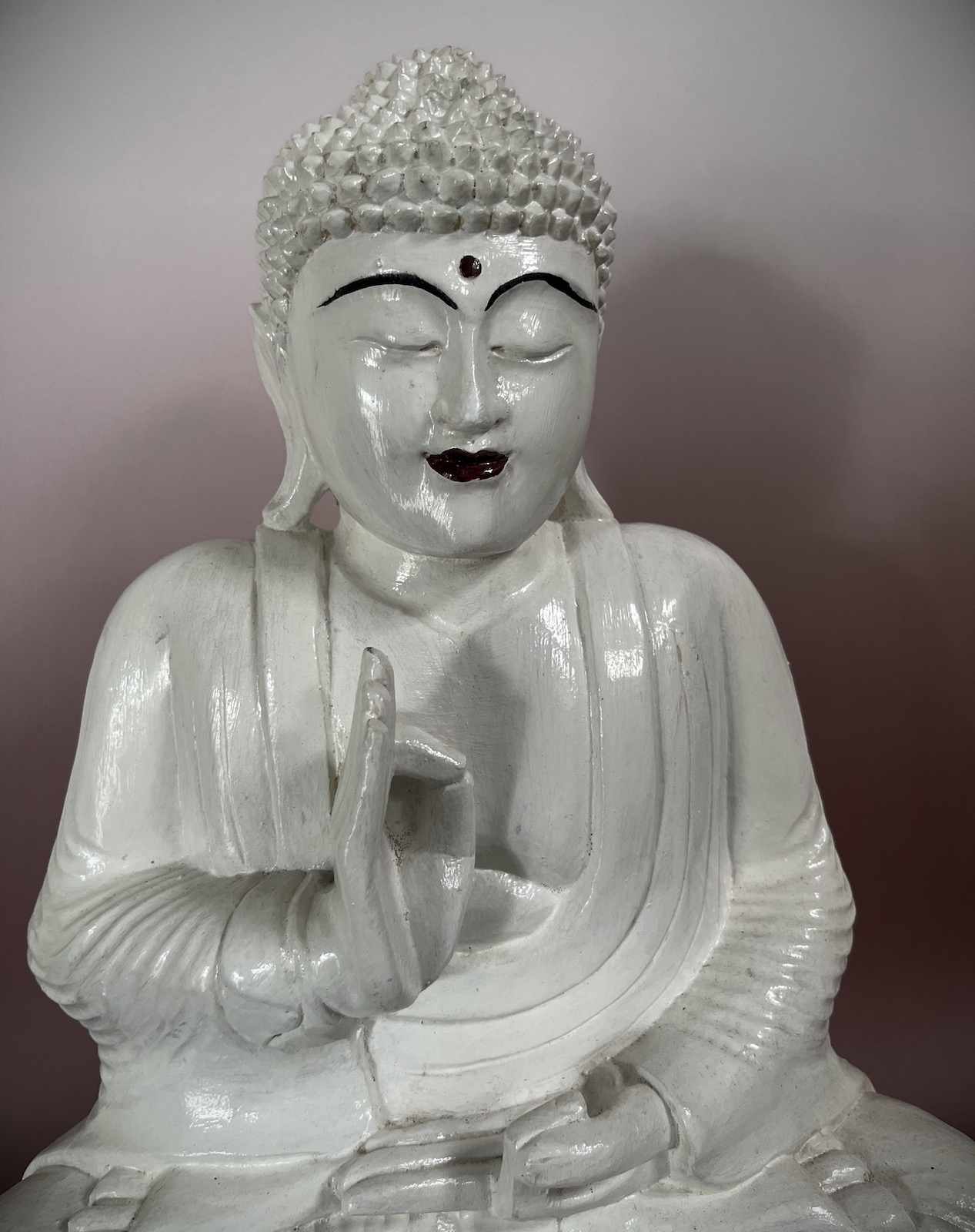 Holz Buddha Figur lehrende Geste 49cm groß