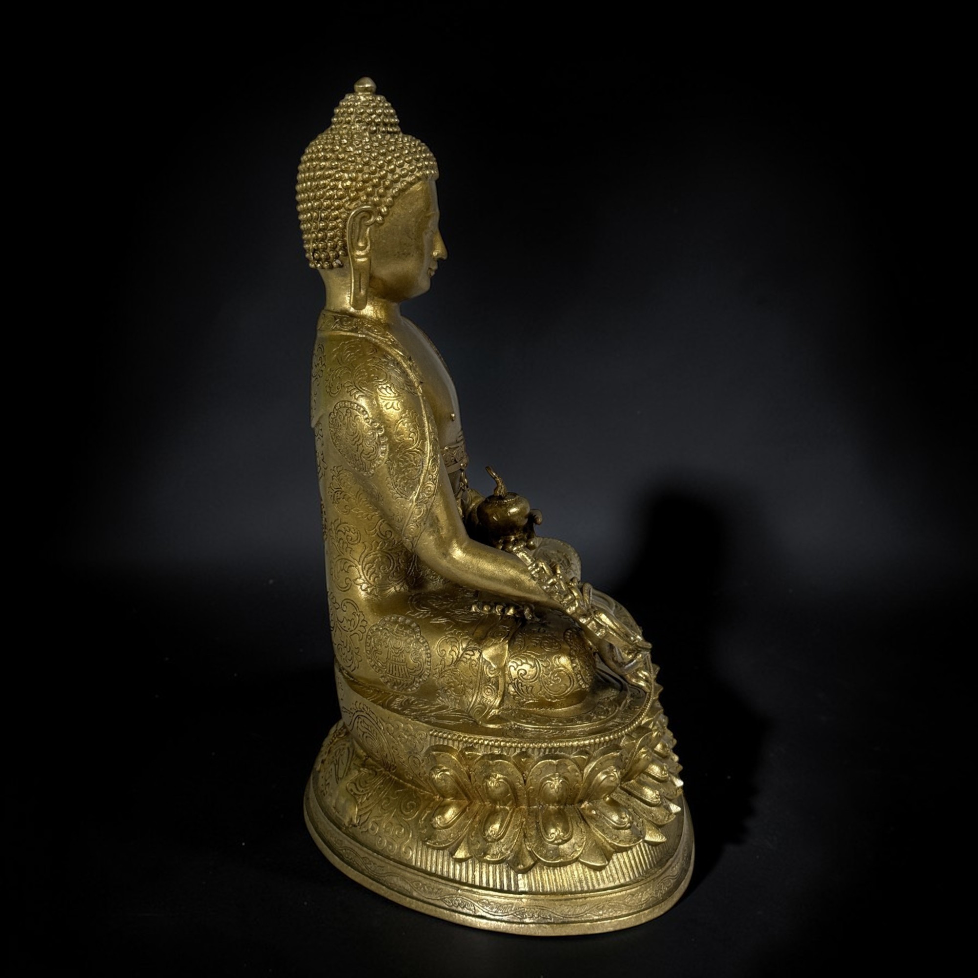 Buddha der Heilung - Bronze Figur aus China 28 cm groß