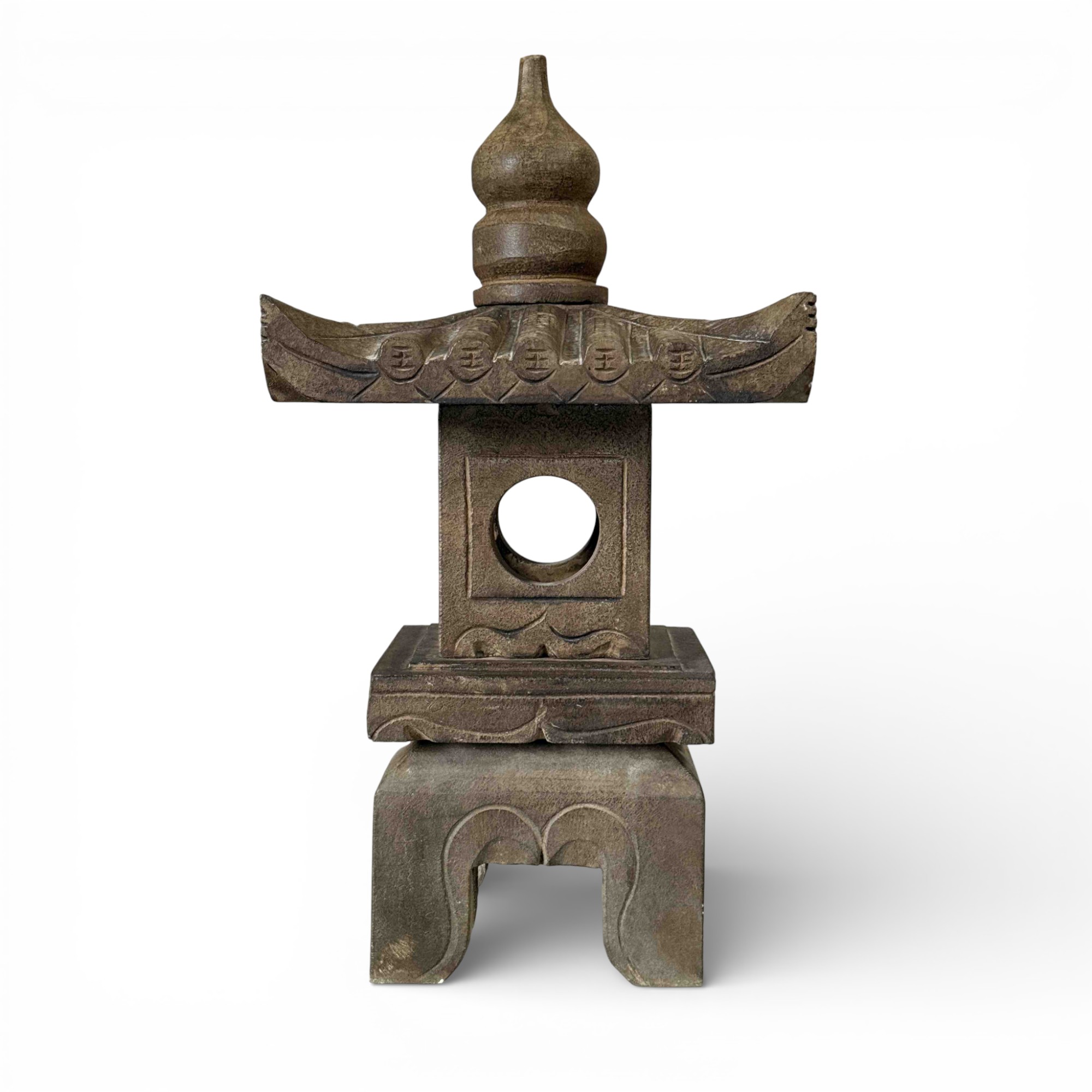 Chinesisches Geisterhaus - Steinlaterne aus Natur Stein - 65 cm