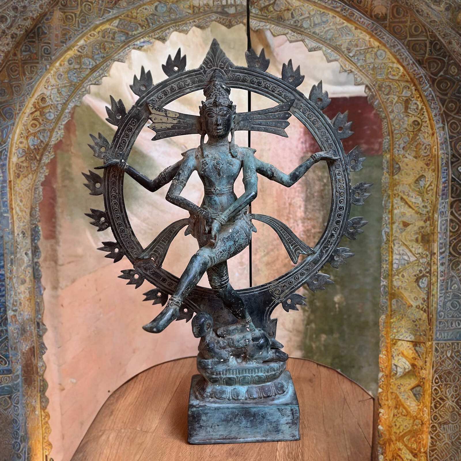 Dancing Shiva Figur Bronze Indonesien Skulptur -alt