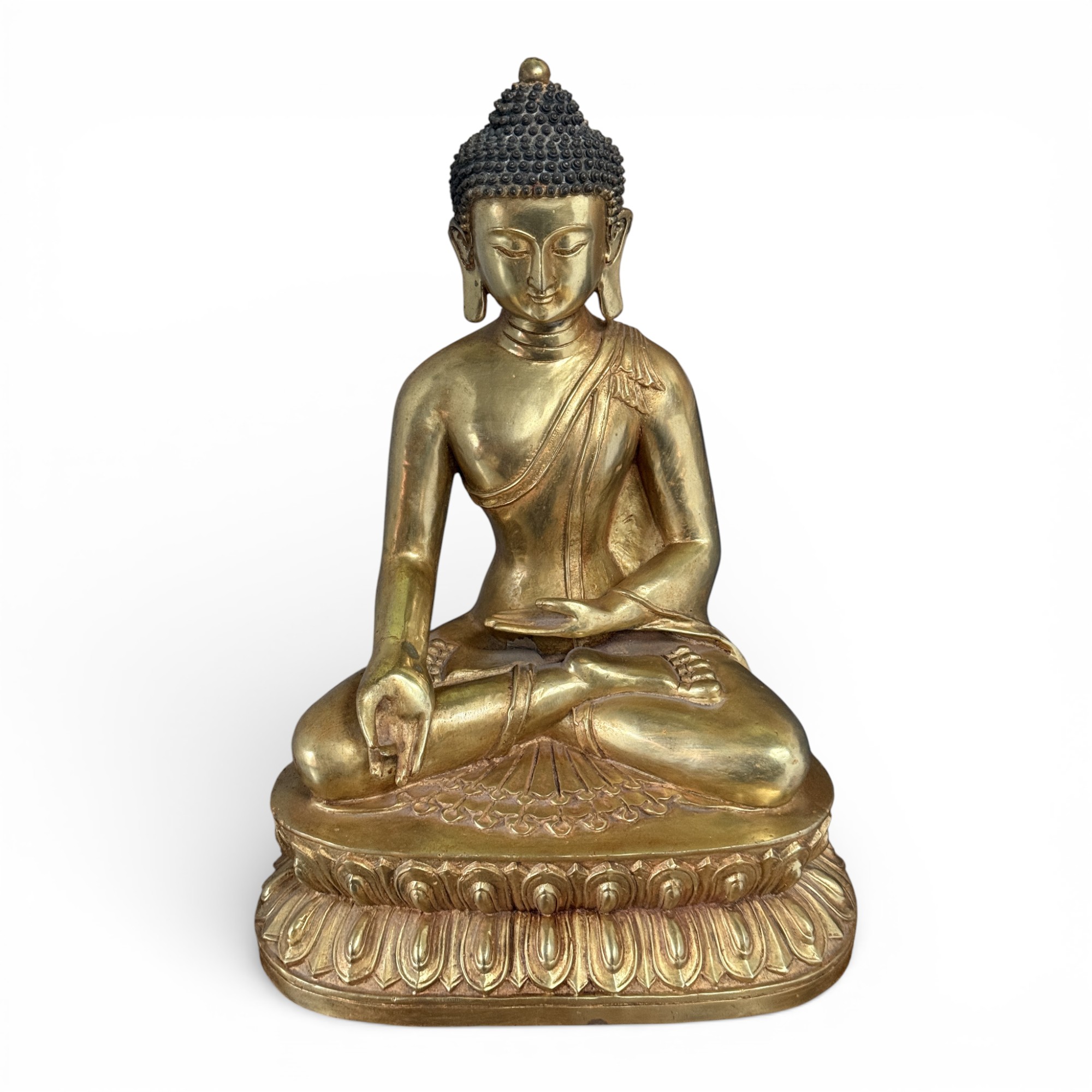 Buddha Skulptur aus Bronze mit der Vitarka Mudra - 44 cm