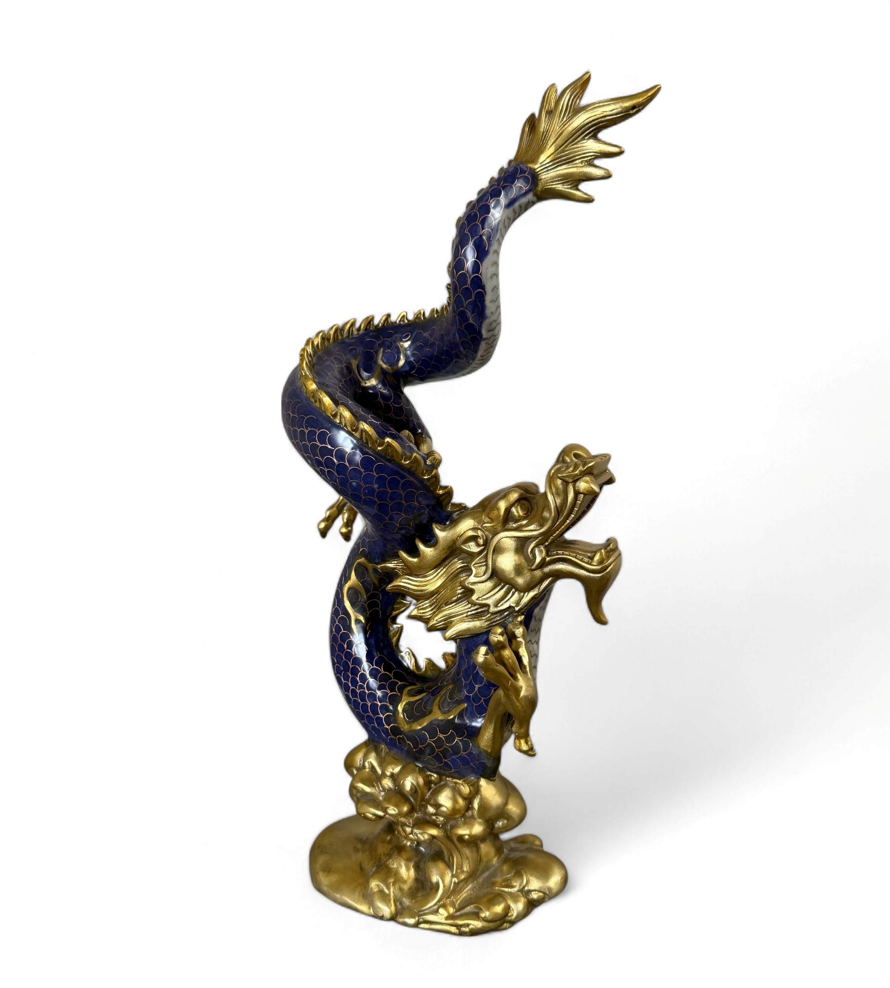 China Drachen Skulptur Bronze Figur Cloisonne 40 cm