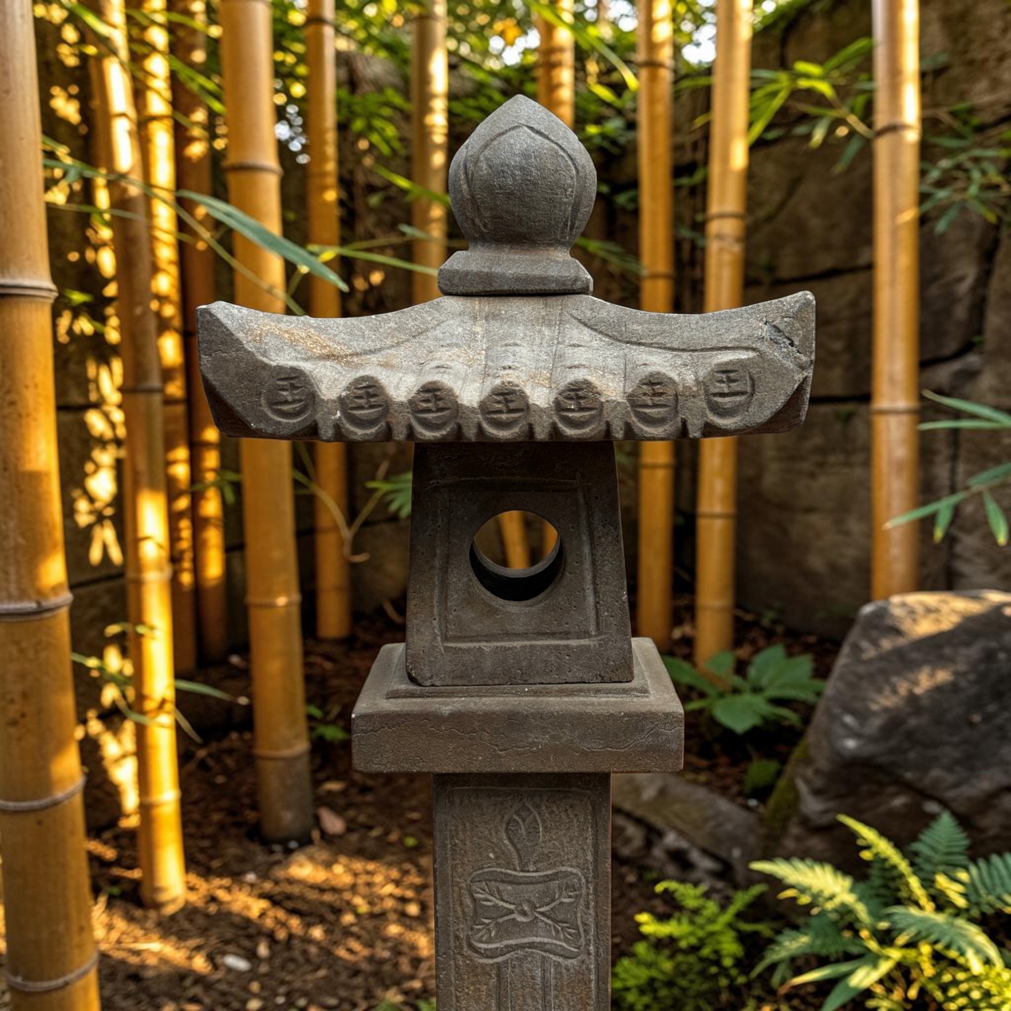 Traditionelle Steinlaterne China - Geisterhaus aus Naturstein - 27,5kg