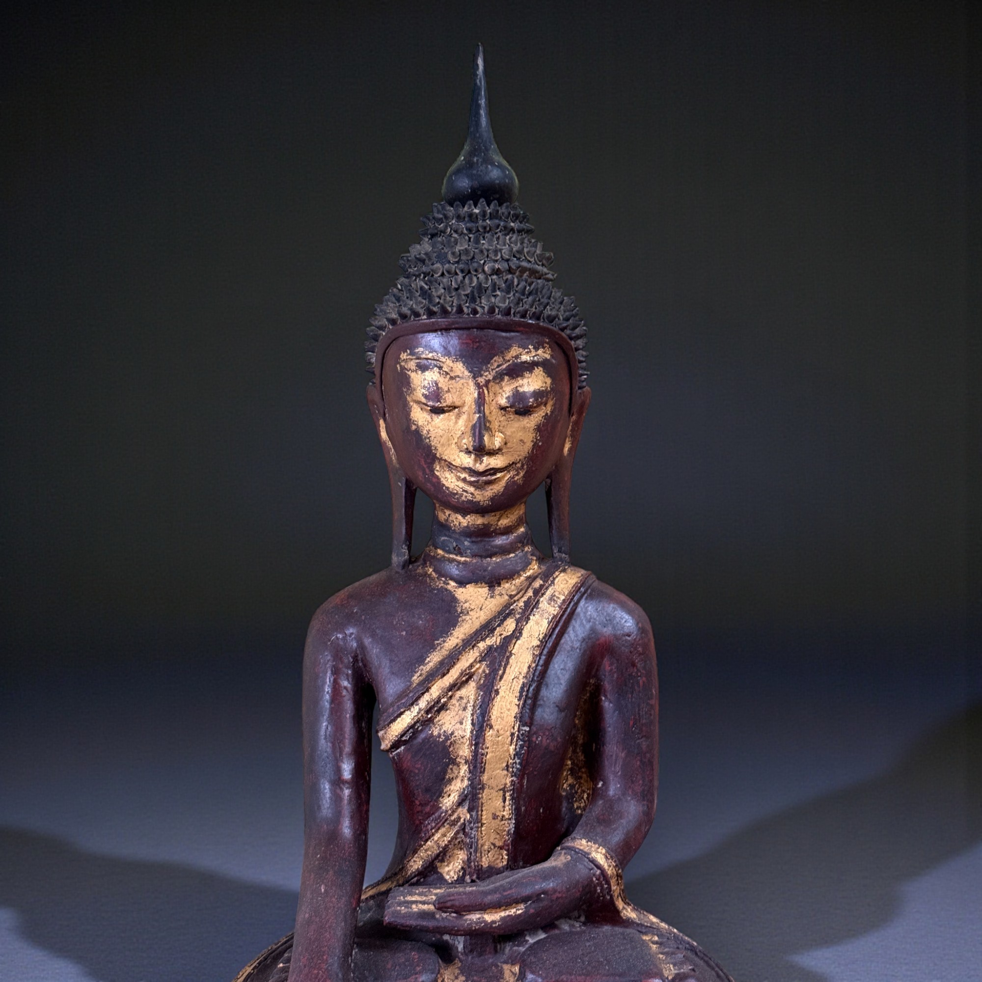 Lacquerware Buddha Statue Burma Skulptur 73 cm groß