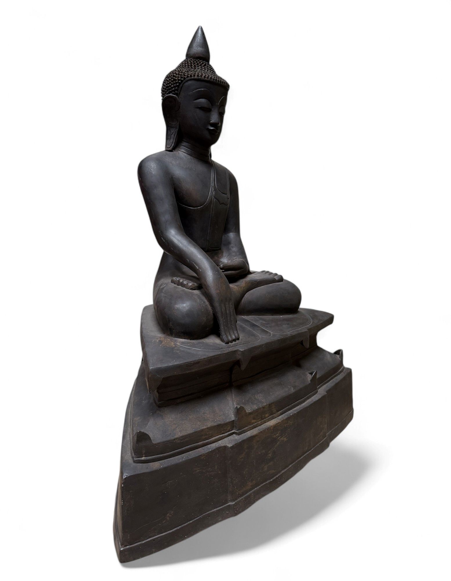 Shan Buddha Bronze Skulptur Burma Statue