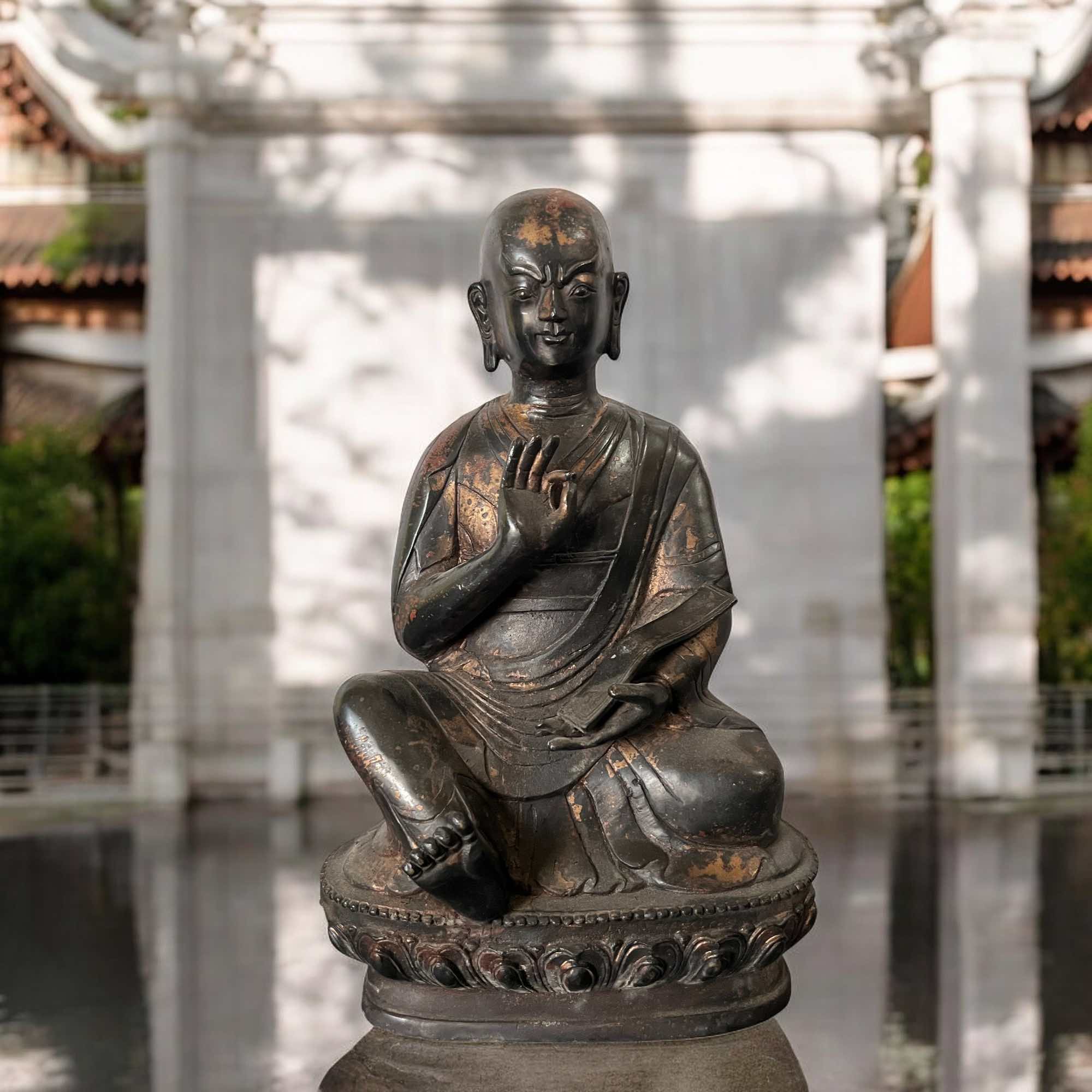 Buddhistische Lama Bronze Figur (31cm) Guru