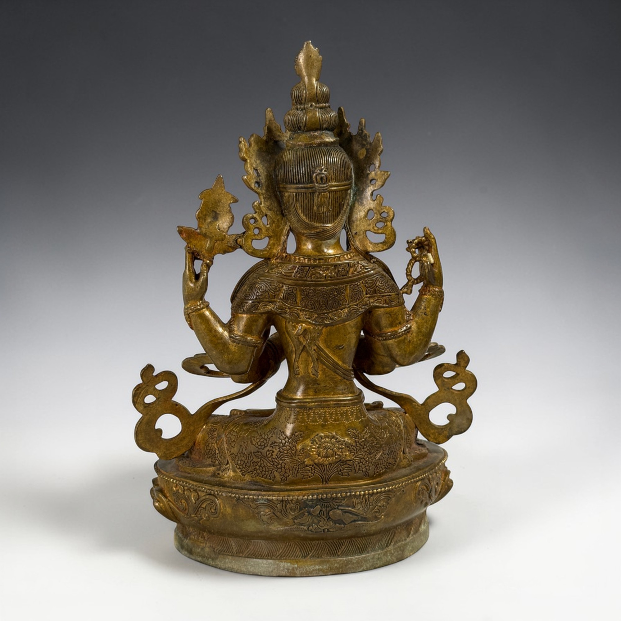 Buddha Figur Bronze Chenrezig Avalokiteshvara - 29 cm groß