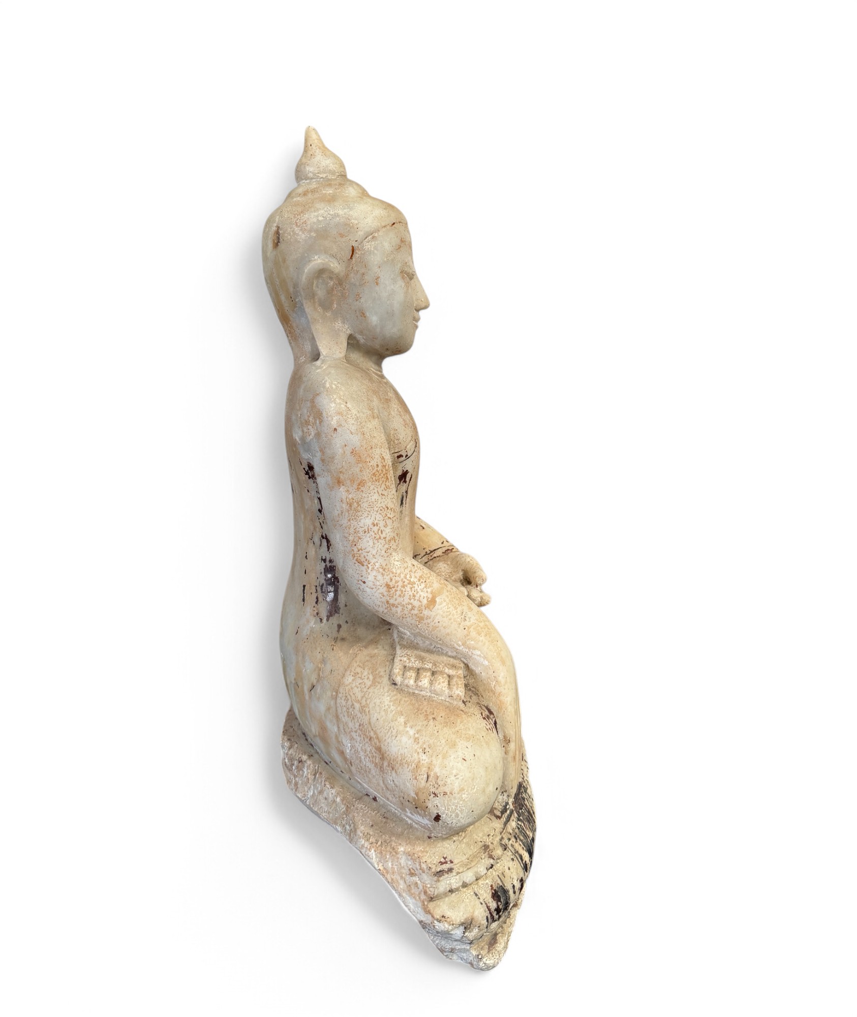 Alte Burma Buddha Statue aus Marmor Stein 66 cm groß