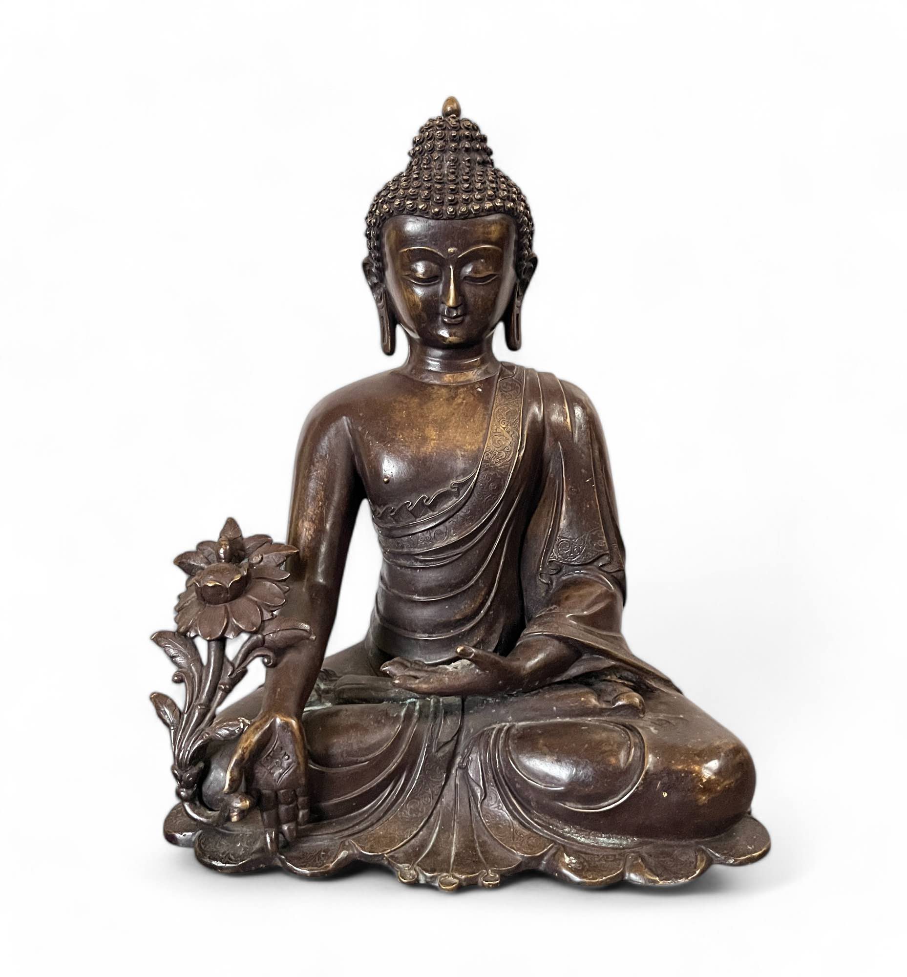 Medizin Buddha Figur Bronze Nepal Skulptur 36 cm groß Medizin Buddha Figur Bronze Nepal Skulptur 36 cm groß