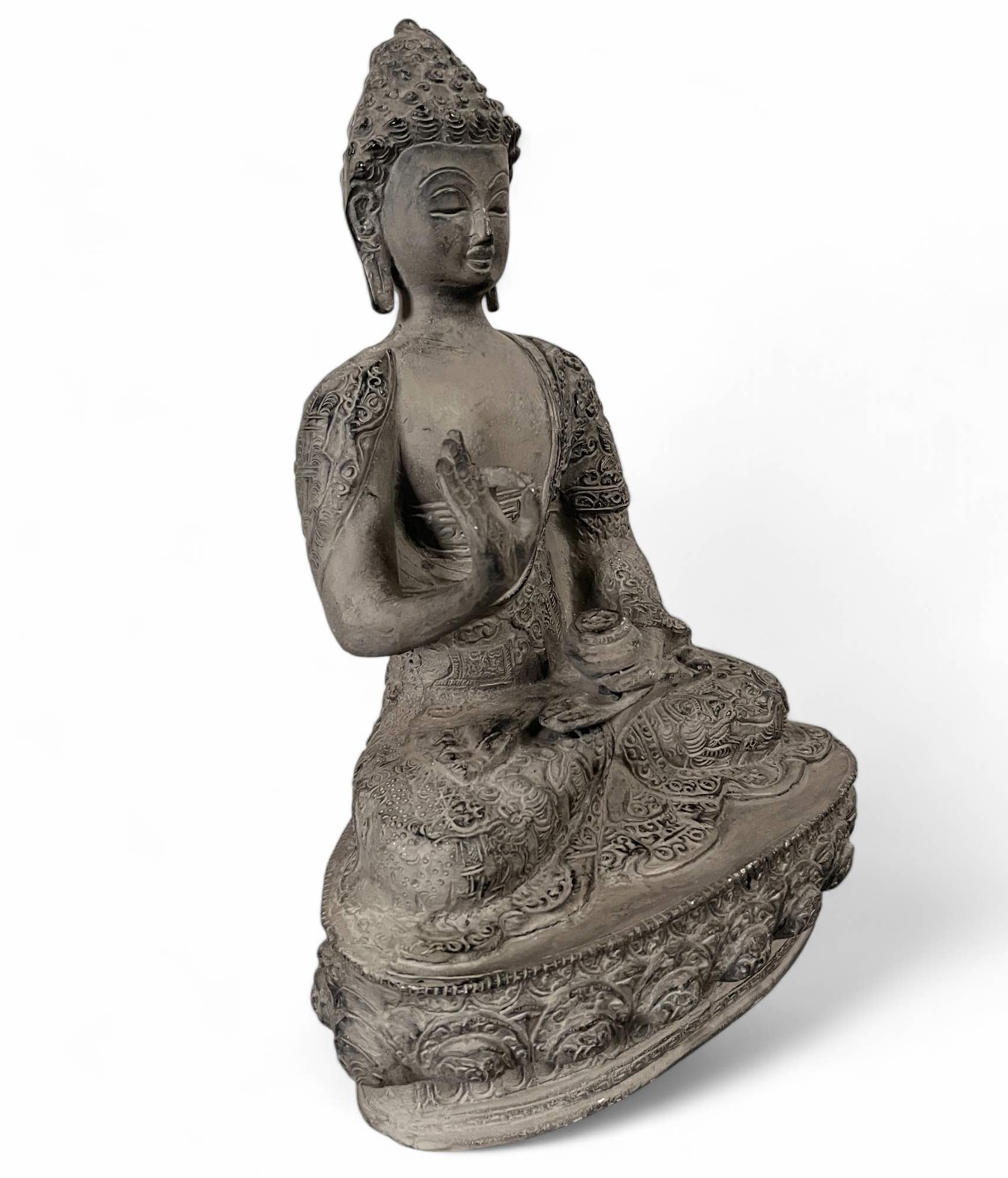 Buddha Bronze Figur mit lehrender Geste 31,5 cm